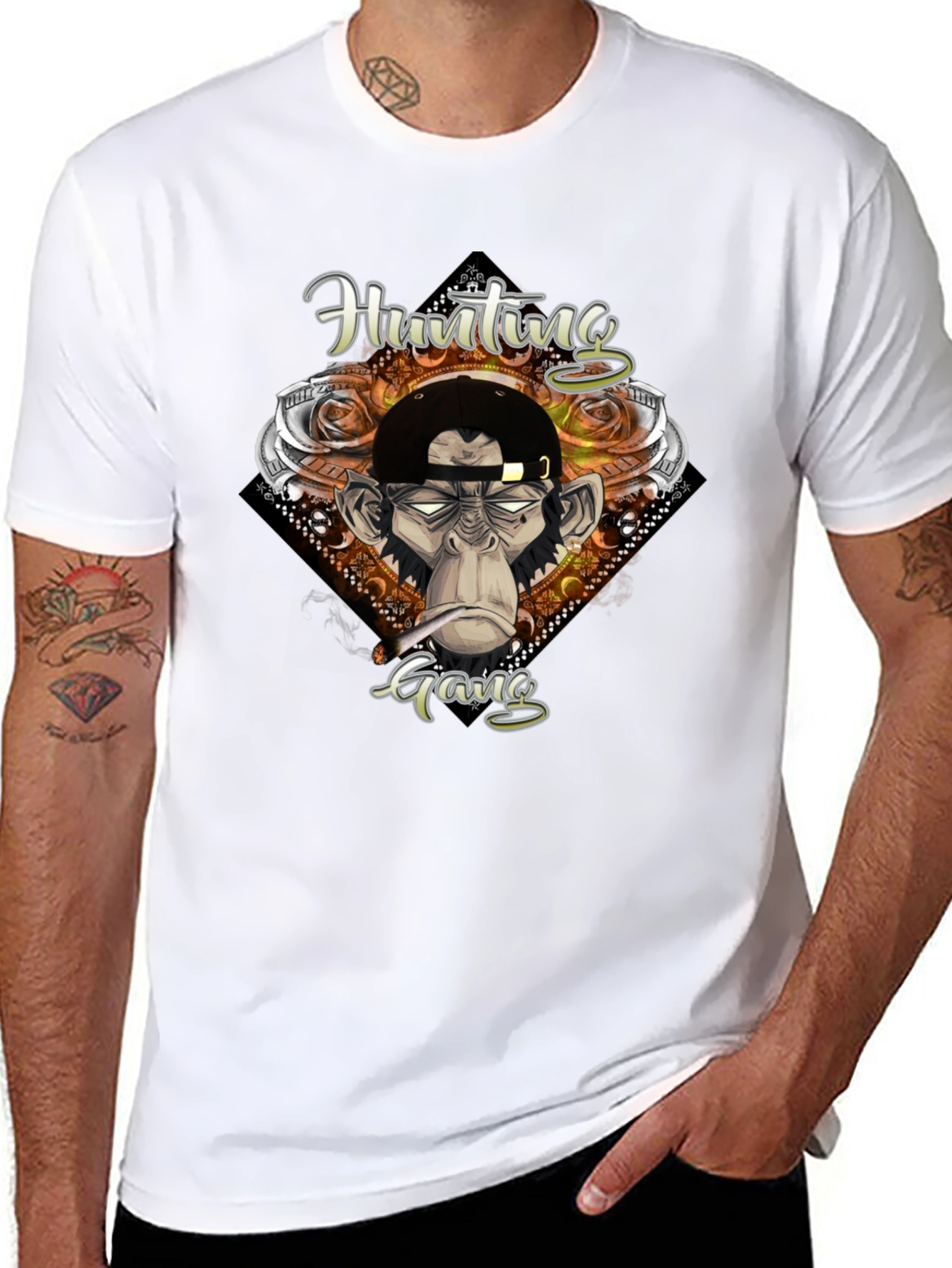 Hunting Gang Monkey Graphic T-Shirt