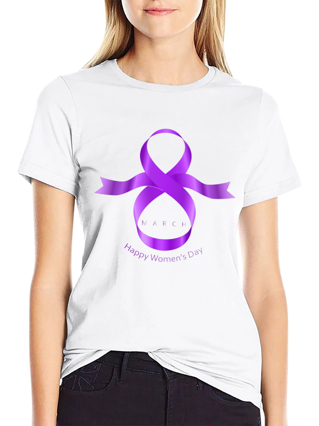 International Womens Day T-Shirt - Purple Ribbon