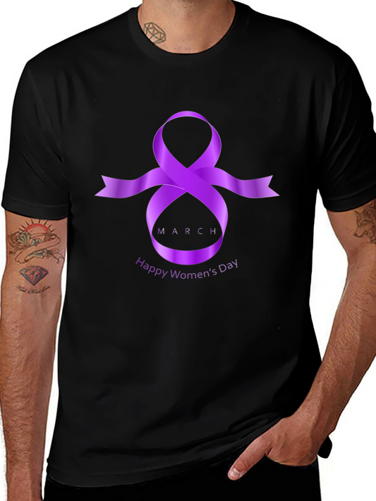 International Womens Day T-Shirt - Purple Ribbon