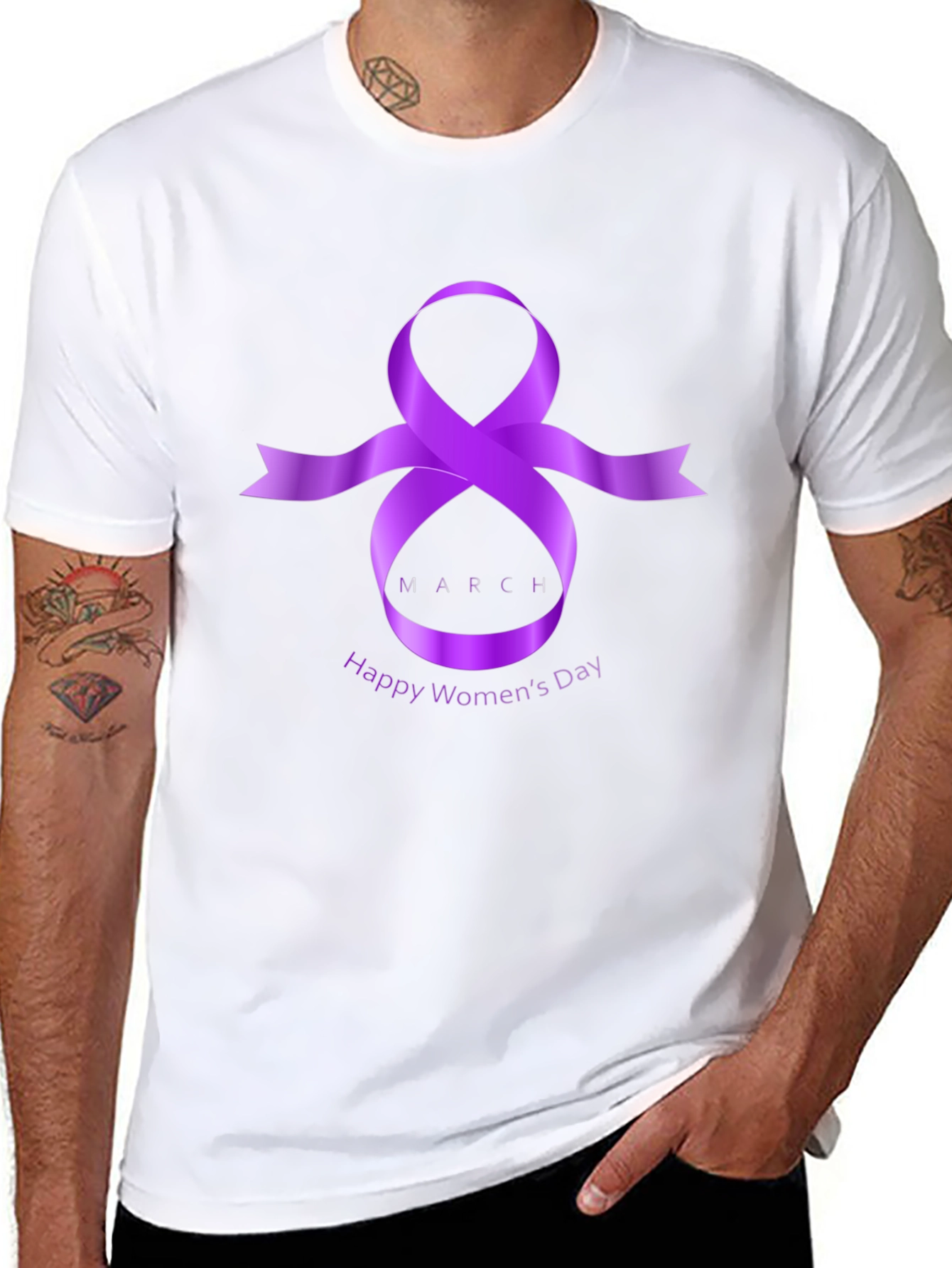 International Womens Day T-Shirt - Purple Ribbon