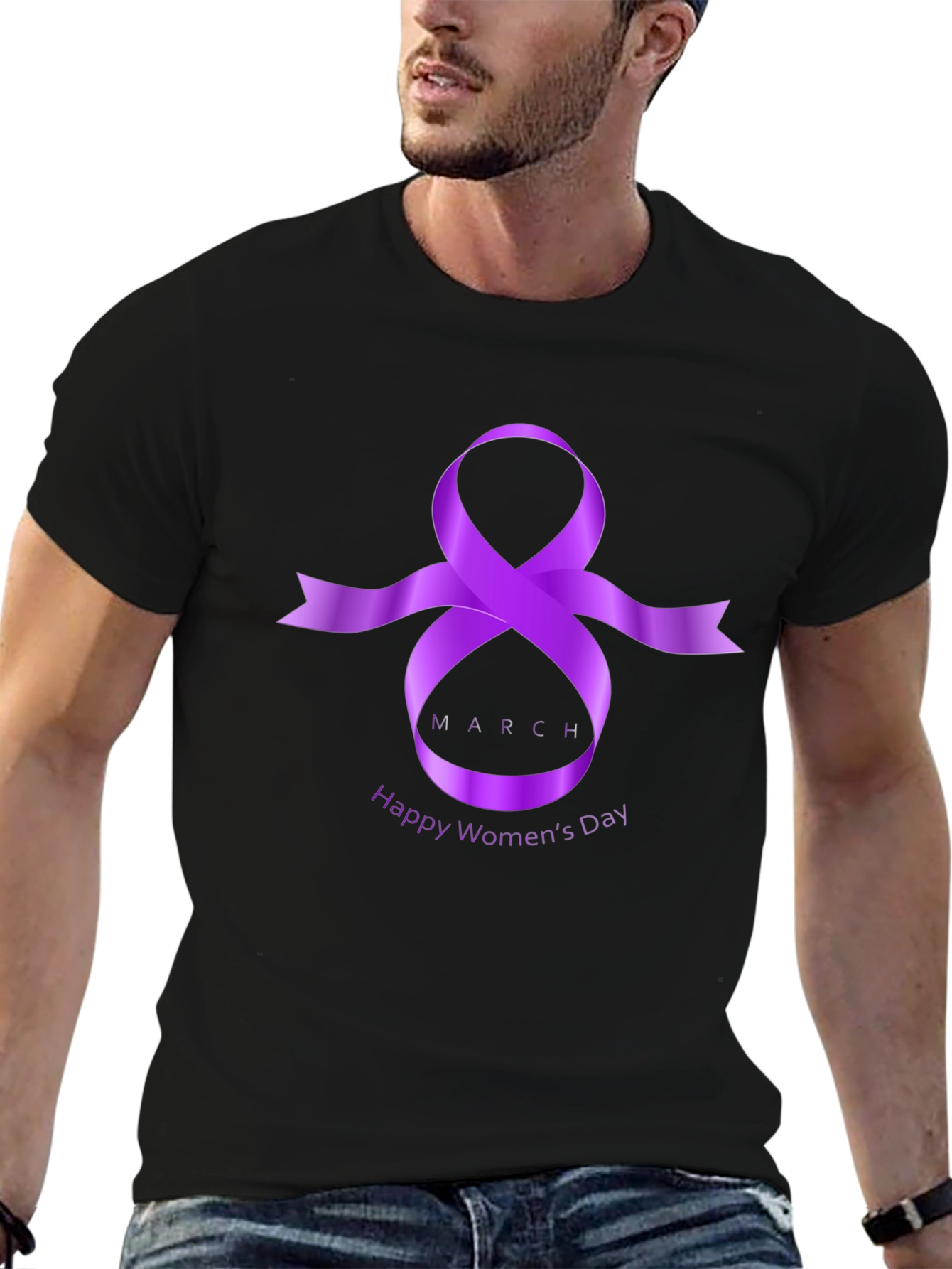 International Womens Day T-Shirt - Purple Ribbon
