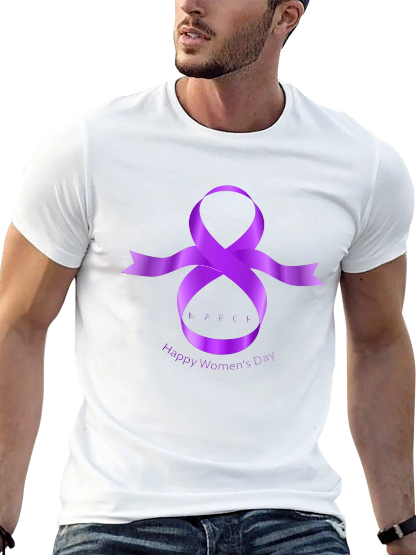 International Womens Day T-Shirt - Purple Ribbon