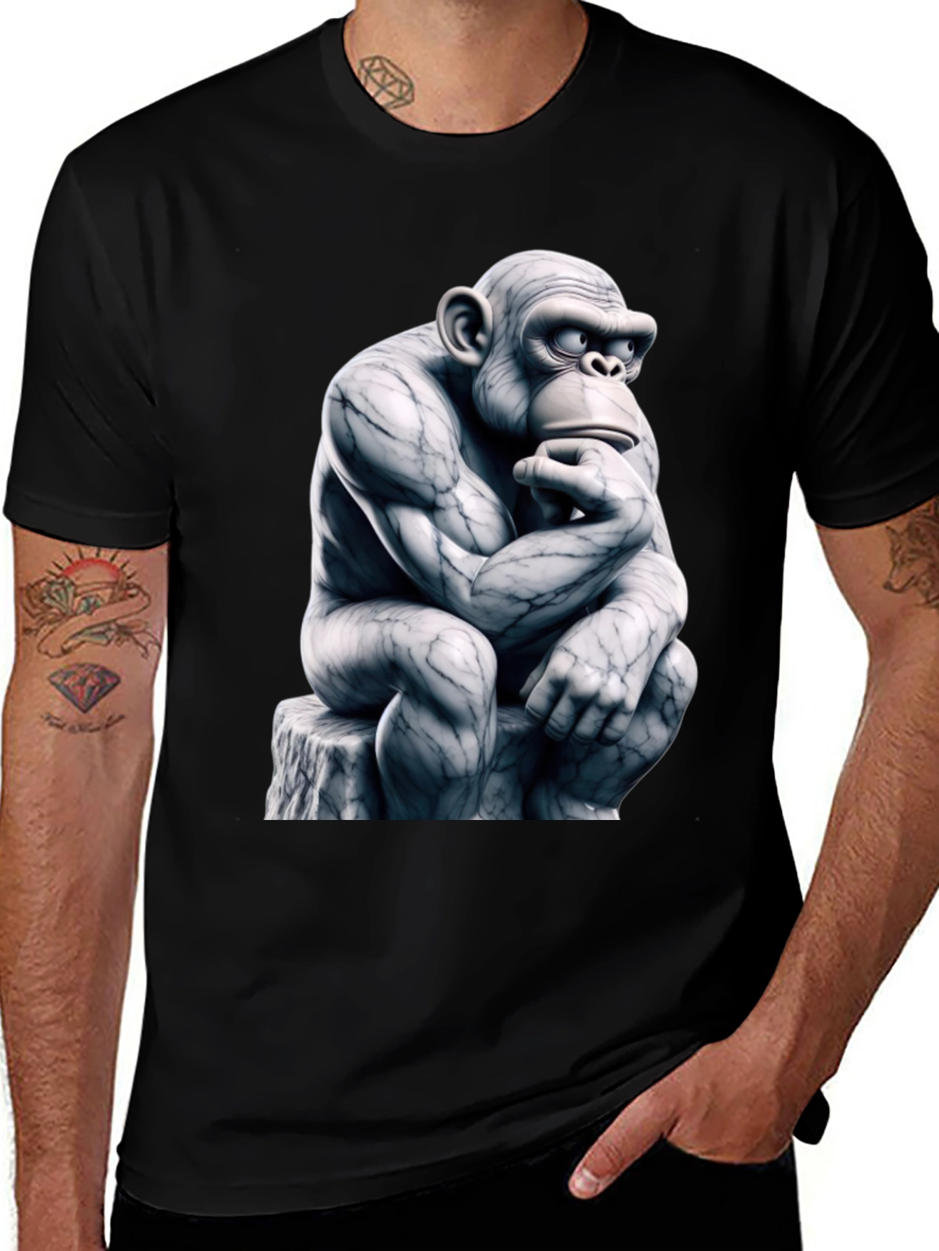 Thinking Ape Graphic Tee - Unique Art Design Shirt