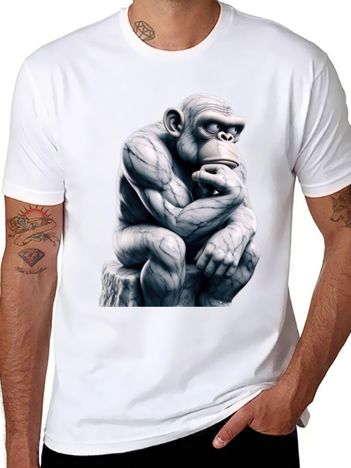 Thinking Ape Graphic Tee - Unique Art Design Shirt