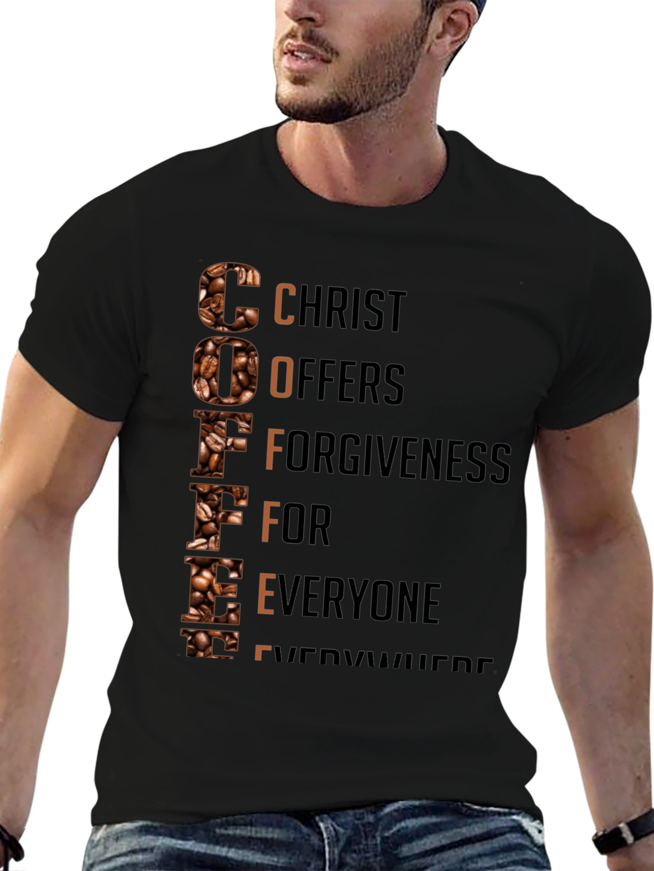 Coffee Christian T-Shirt: Christ Offers Forgiveness