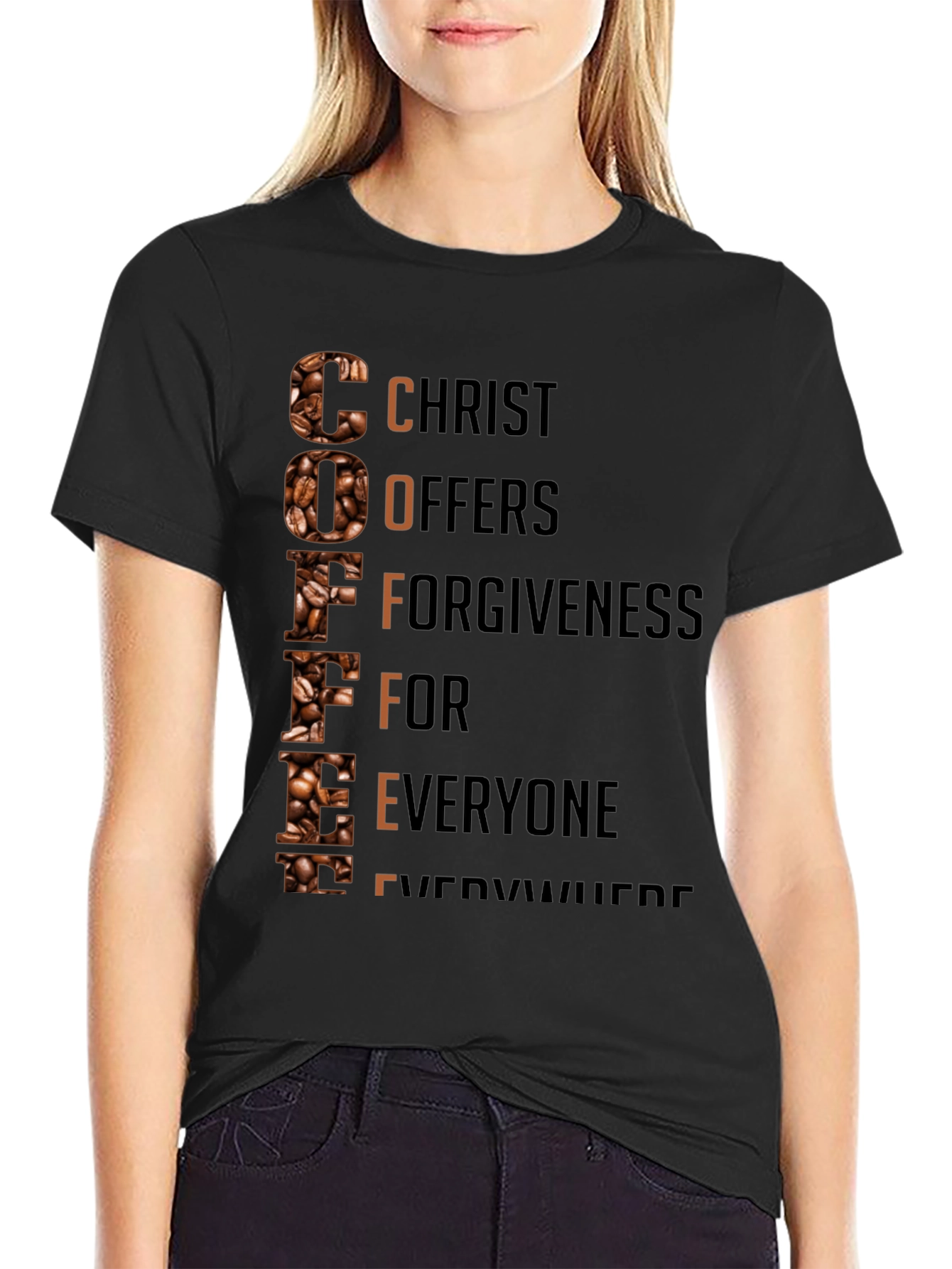 Coffee Christian T-Shirt: Christ Offers Forgiveness
