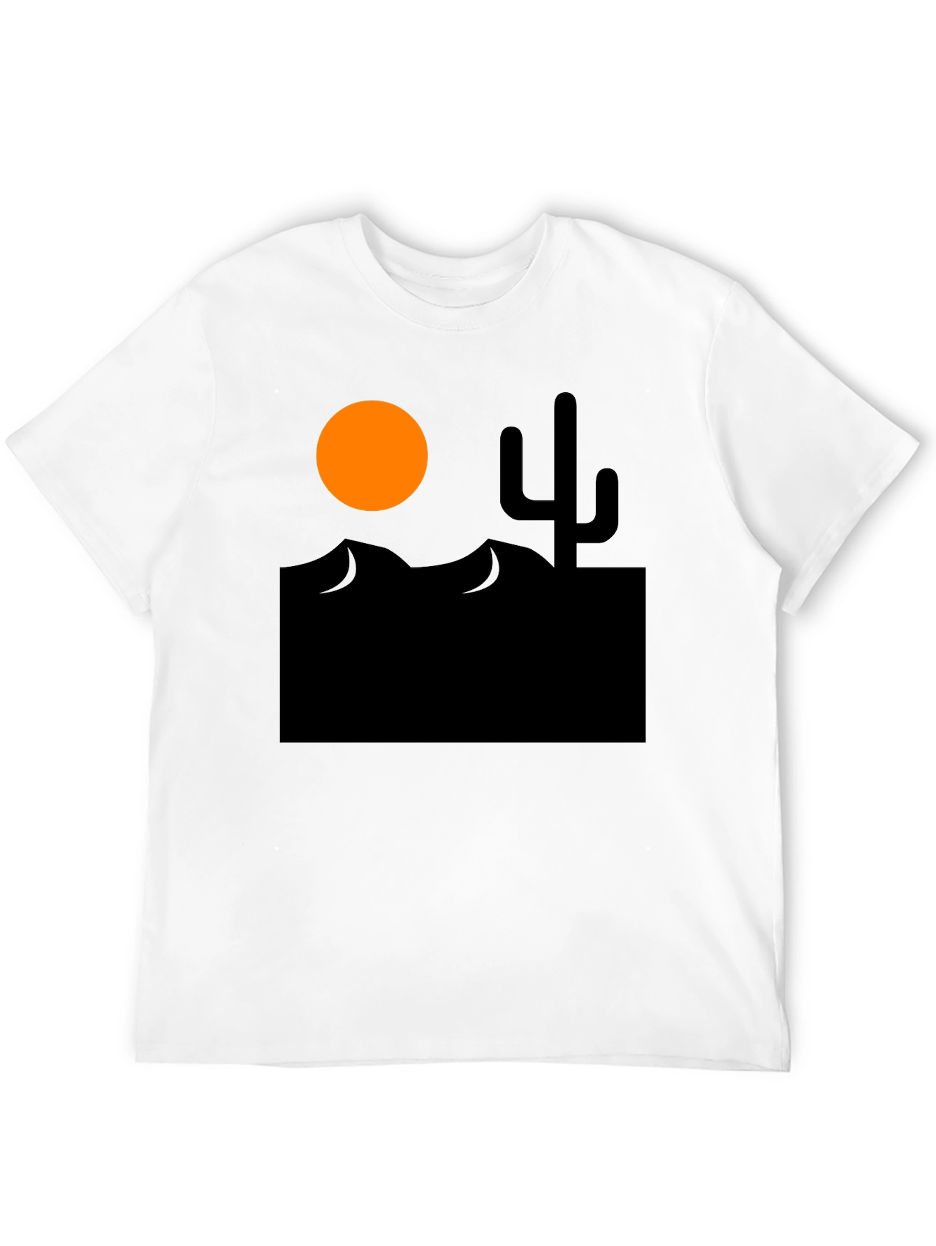 Desert Scene Graphic Tee - Black Cotton T-Shirt