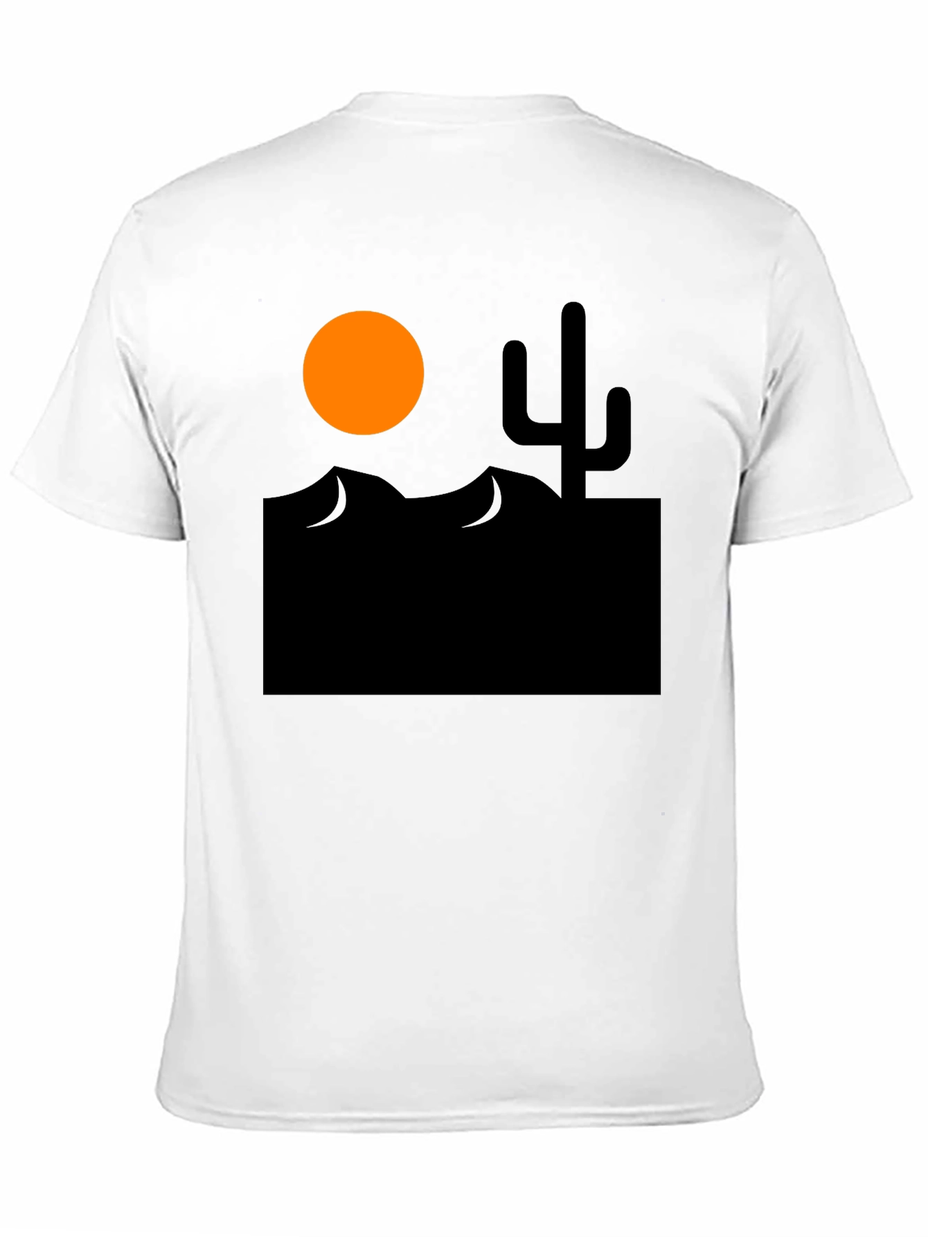 Desert Scene Graphic Tee - Black Cotton T-Shirt