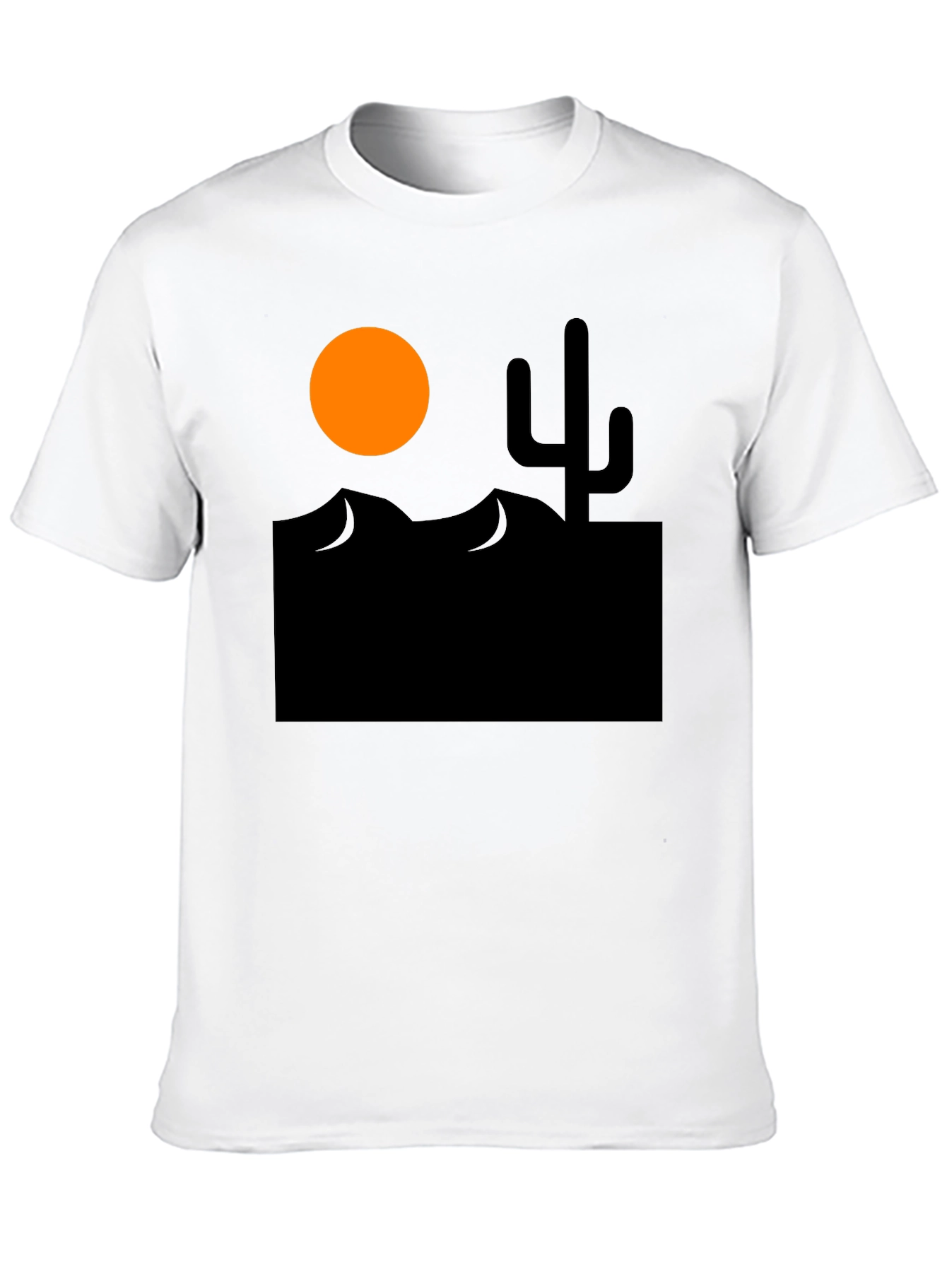 Desert Scene Graphic Tee - Black Cotton T-Shirt