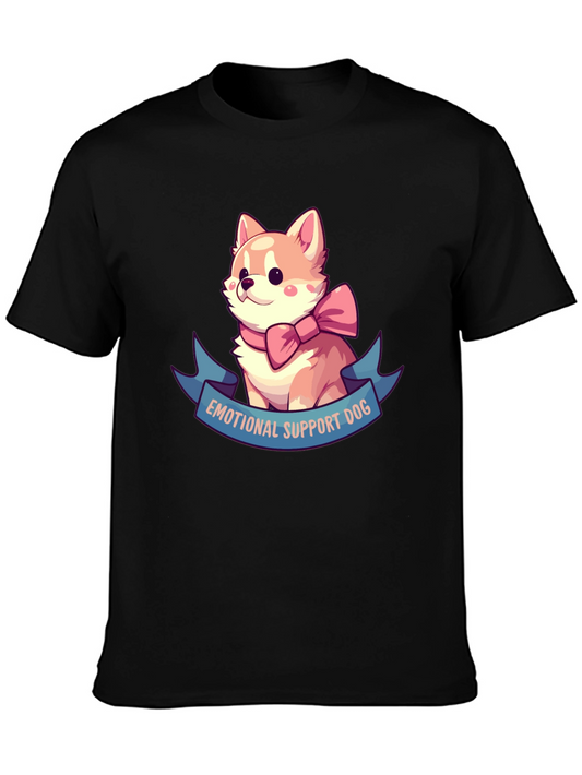 Emotional Support Dog Graphic Tee - Cute Puppy Design