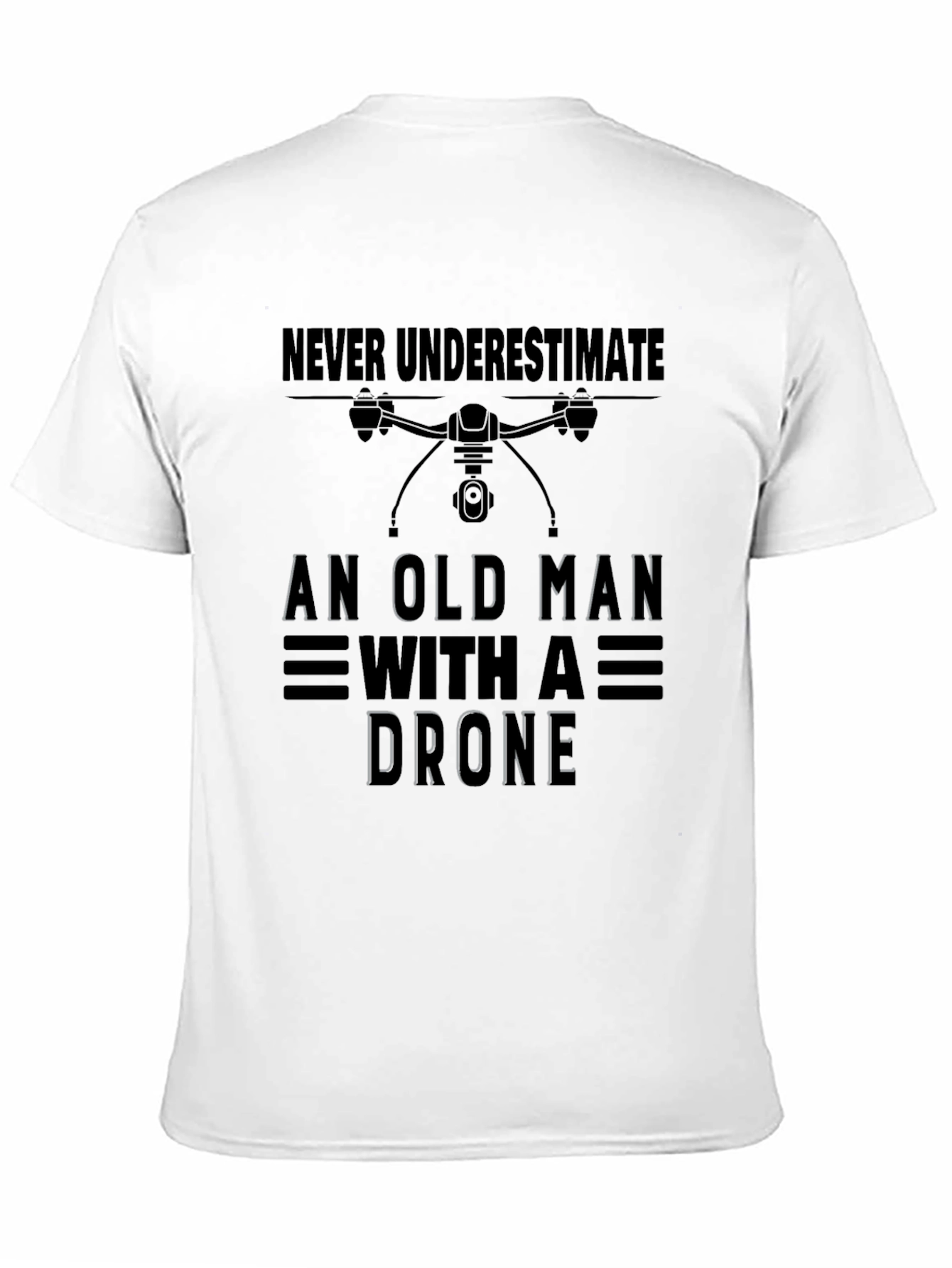 Old Man with Drone T-Shirt