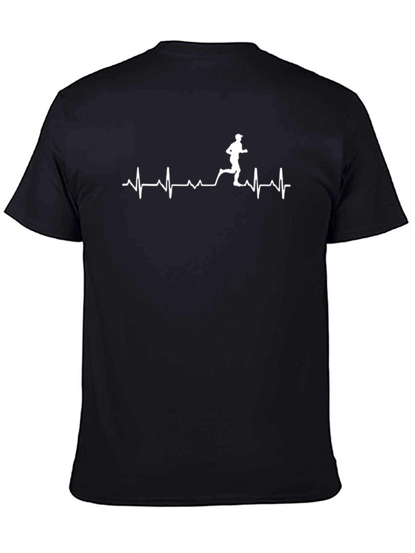 Runners Heartbeat Graphic Tee - Black Cotton