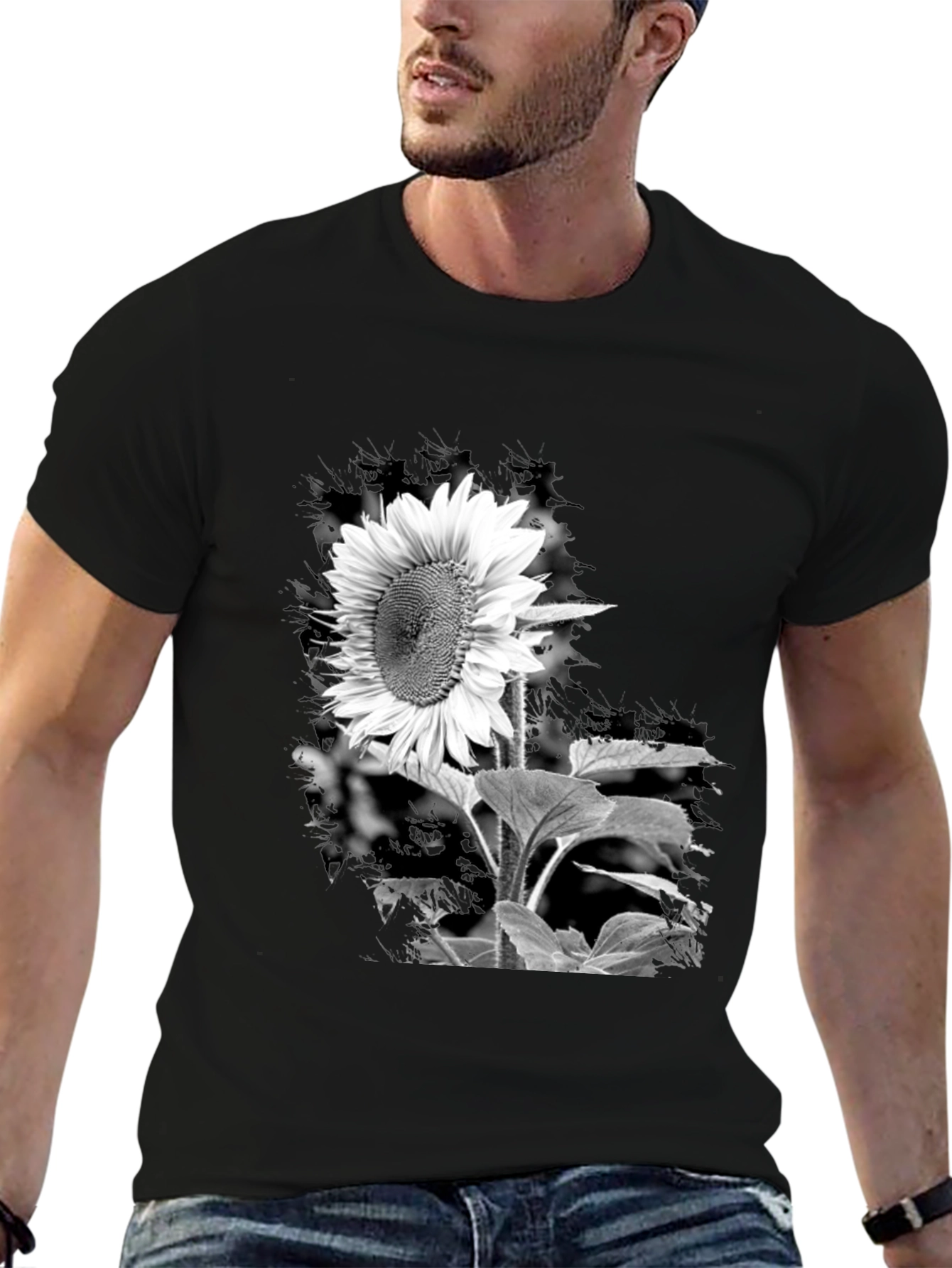 Black Sunflower Graphic Tee