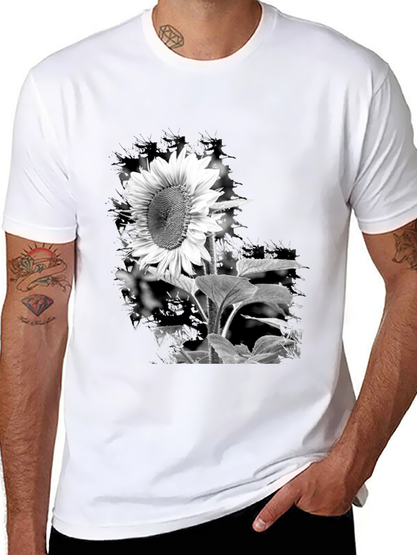 Black Sunflower Graphic Tee