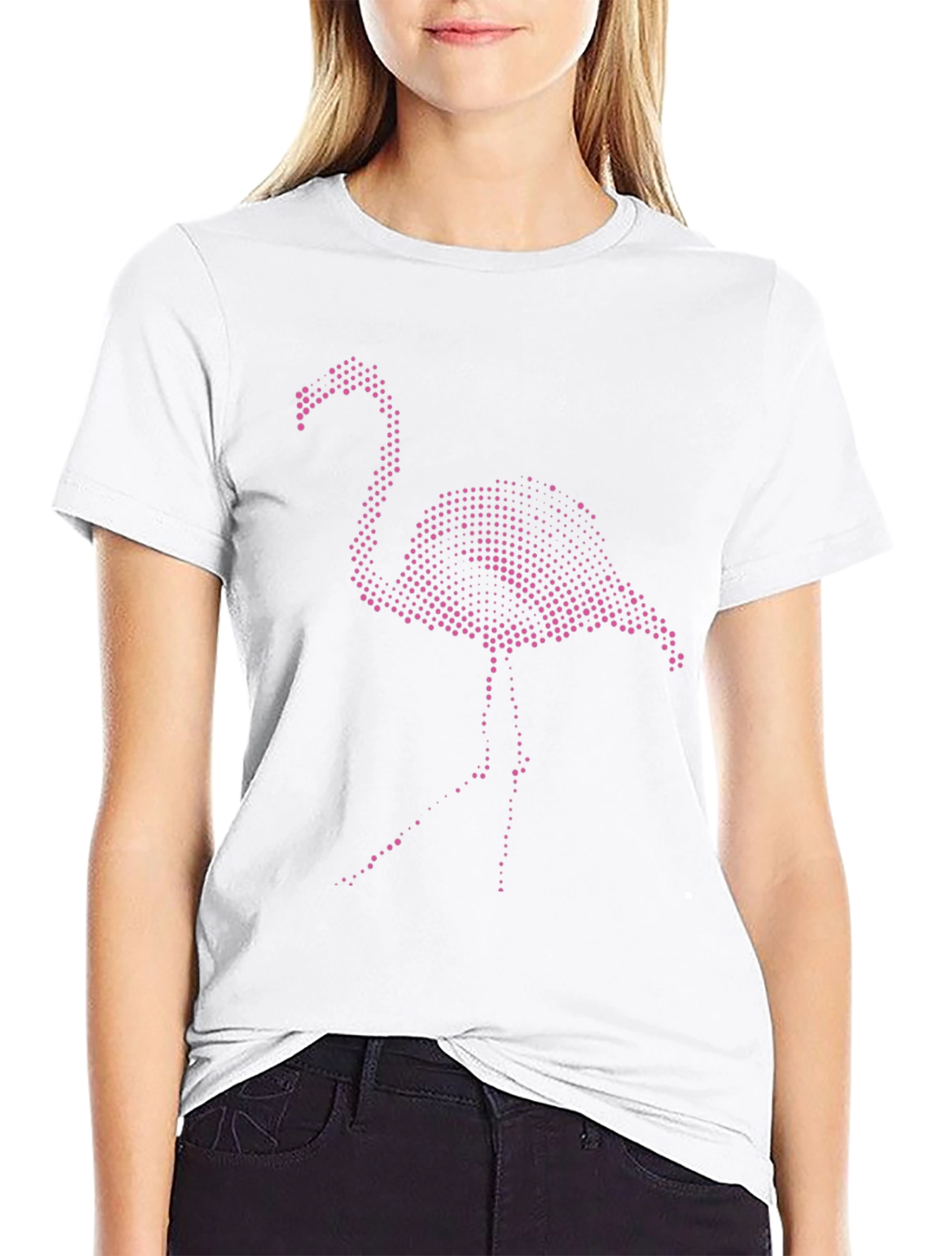 Mens Black T-Shirt with Pink Flamingo Graphic