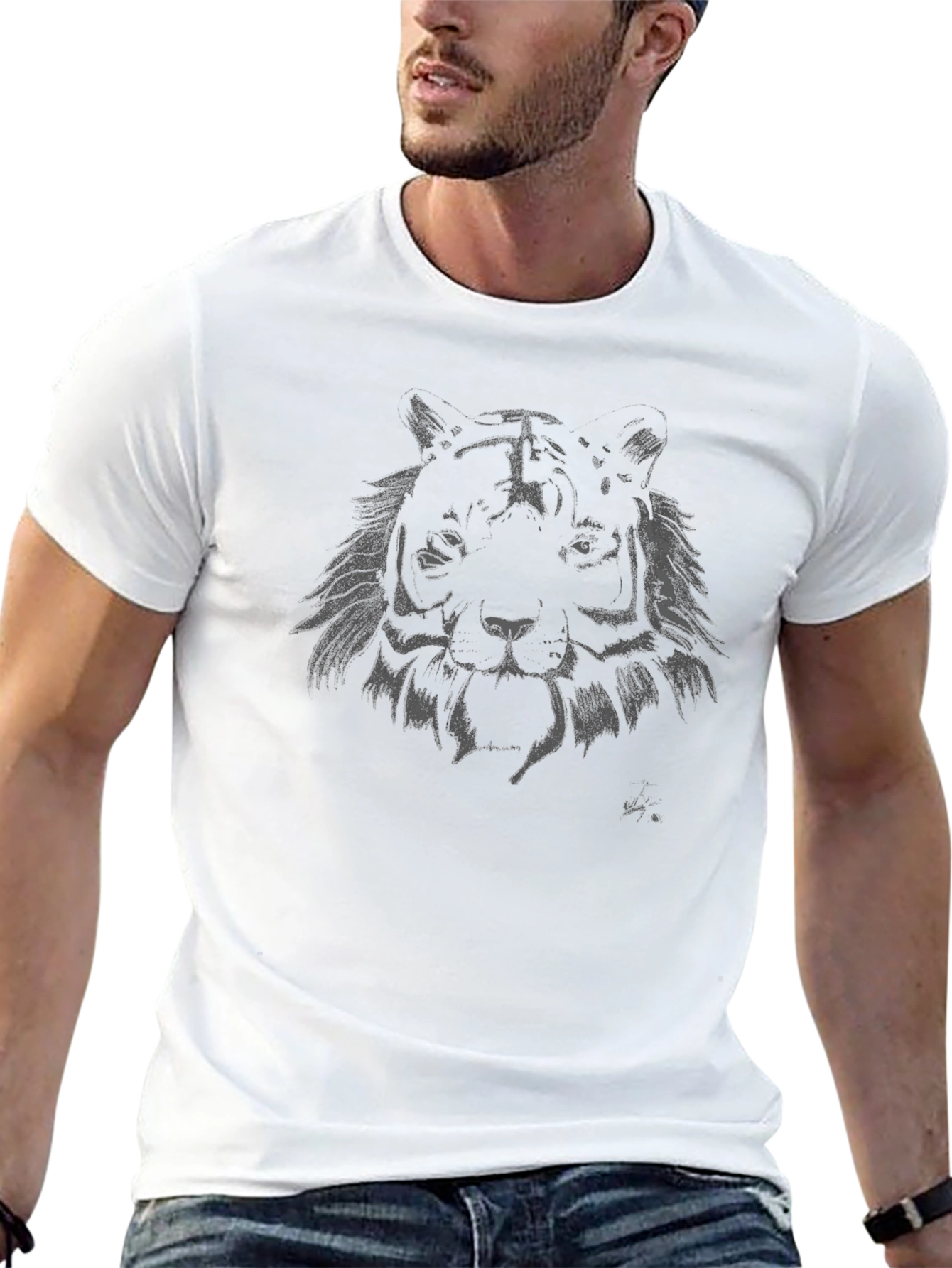 Black Tiger Graphic Tee - Stylish Mens T-Shirt
