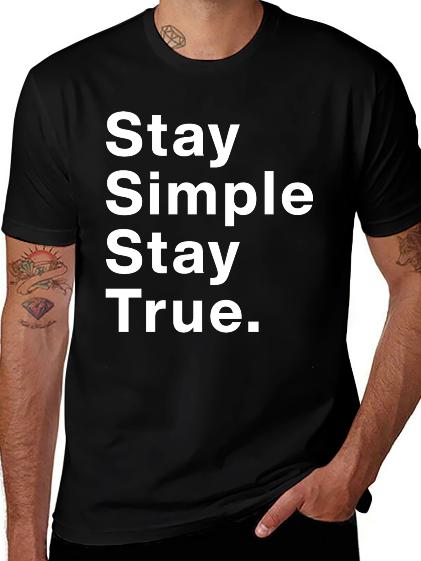 Stay Simple Stay True Black Graphic Tee