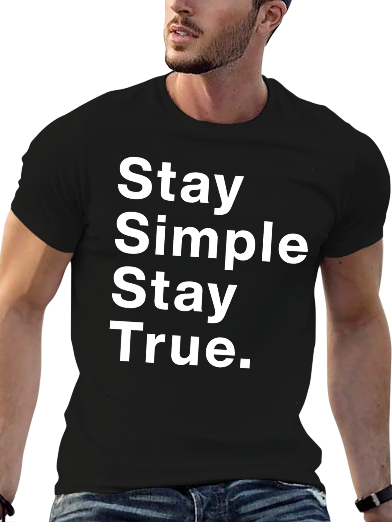 Stay Simple Stay True Black Graphic Tee