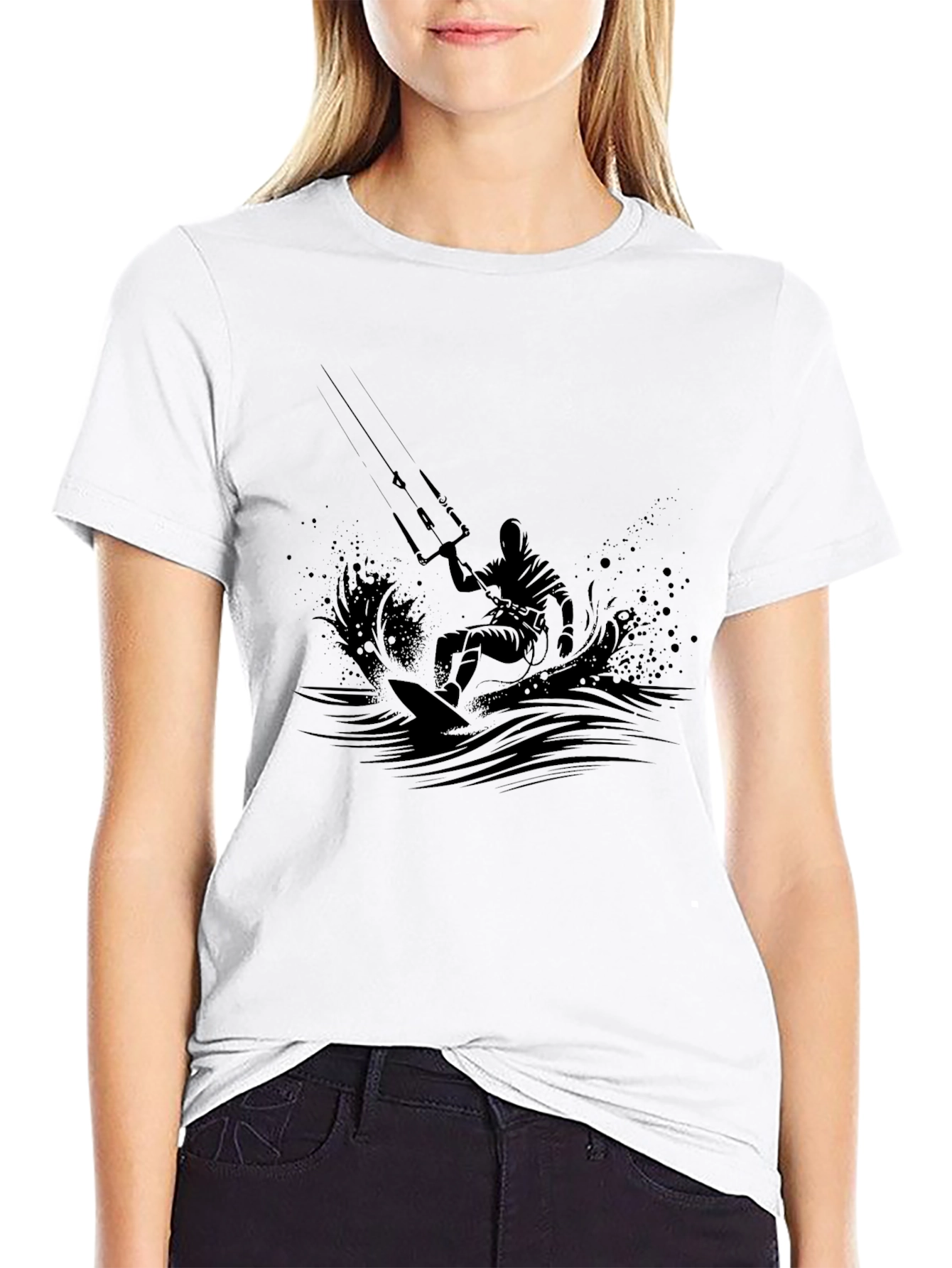 Kitesurfing Silhouette T-Shirt - Black