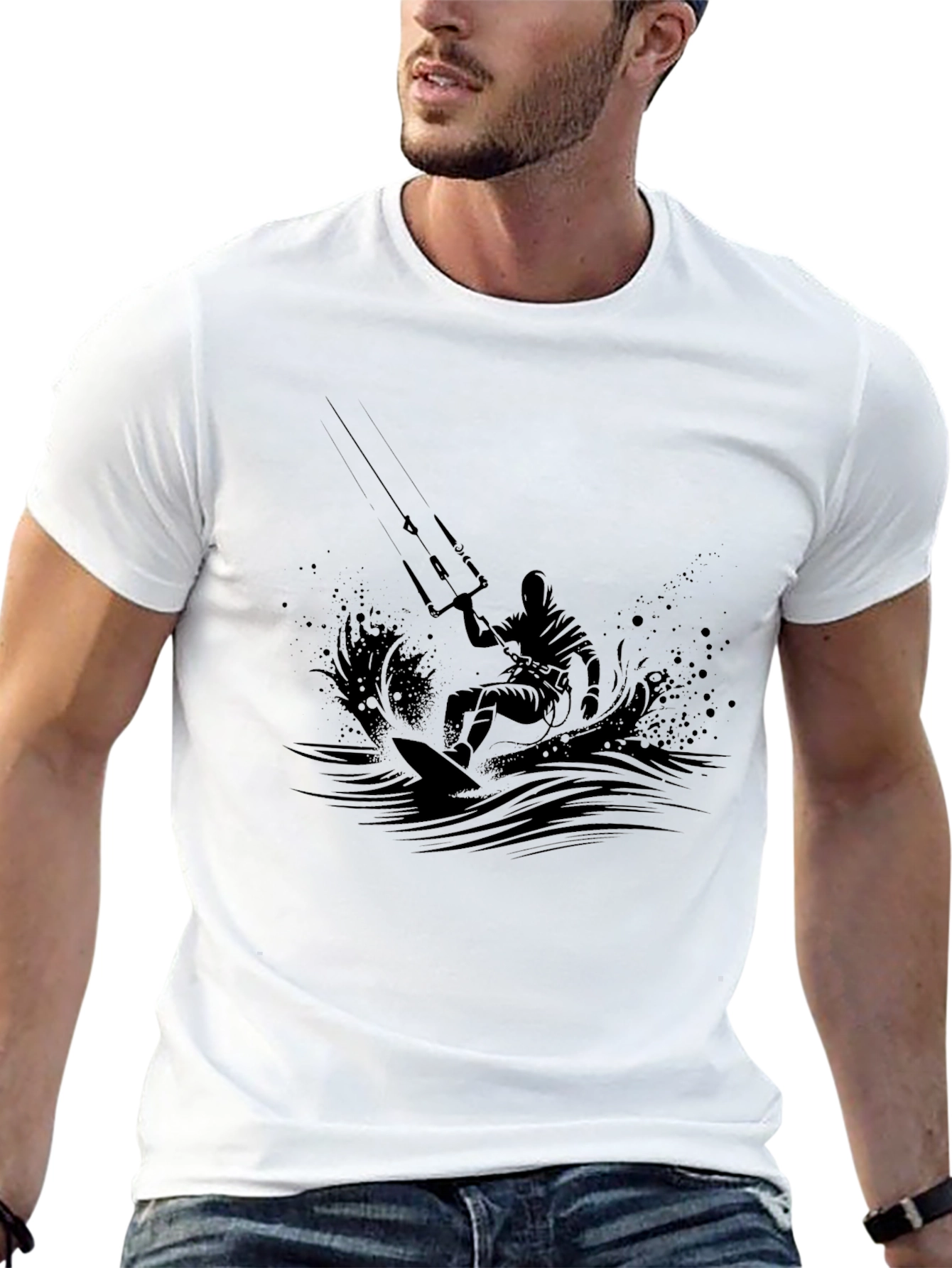 Kitesurfing Silhouette T-Shirt - Black