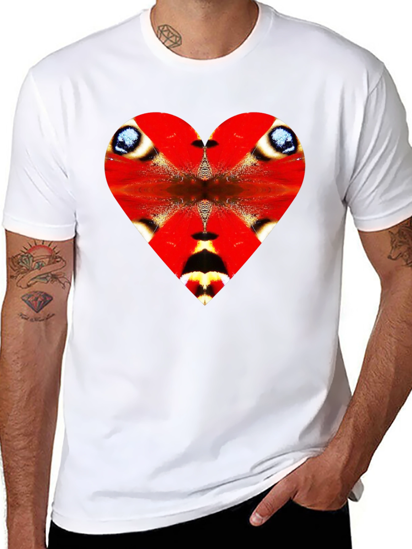 Butterfly Heart Graphic Black Tee