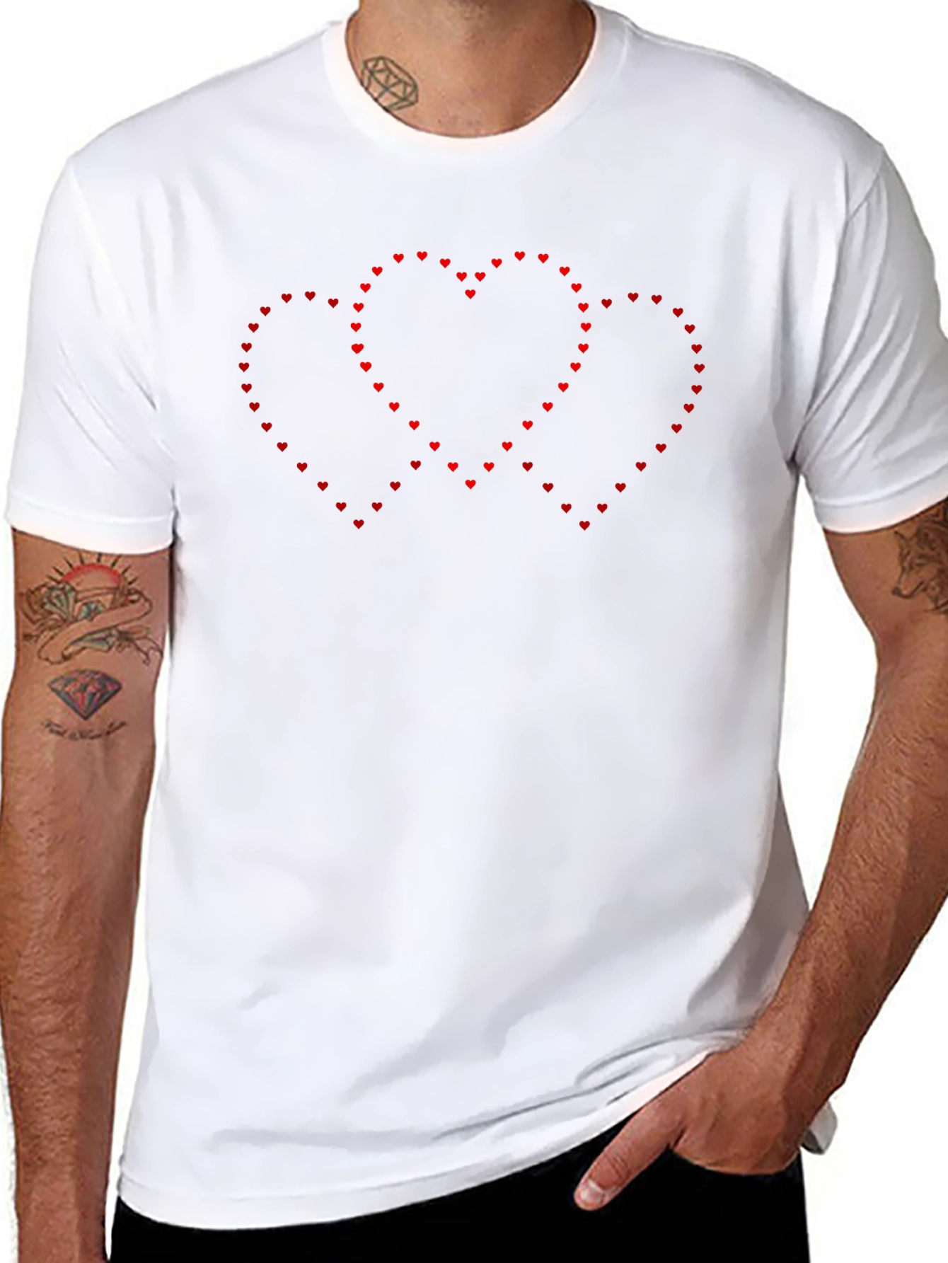 Heart Outline Graphic Black T-Shirt