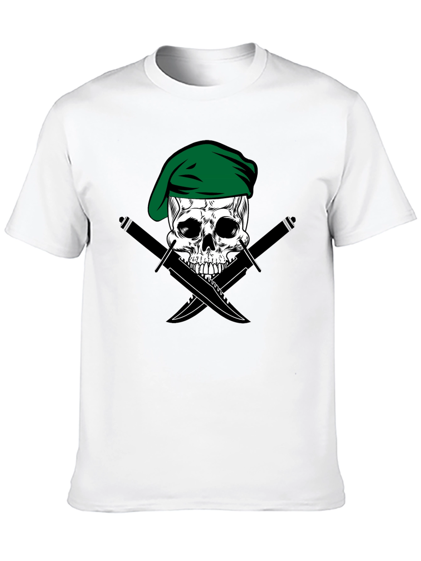Skull & Daggers Tee - Green Beret Design