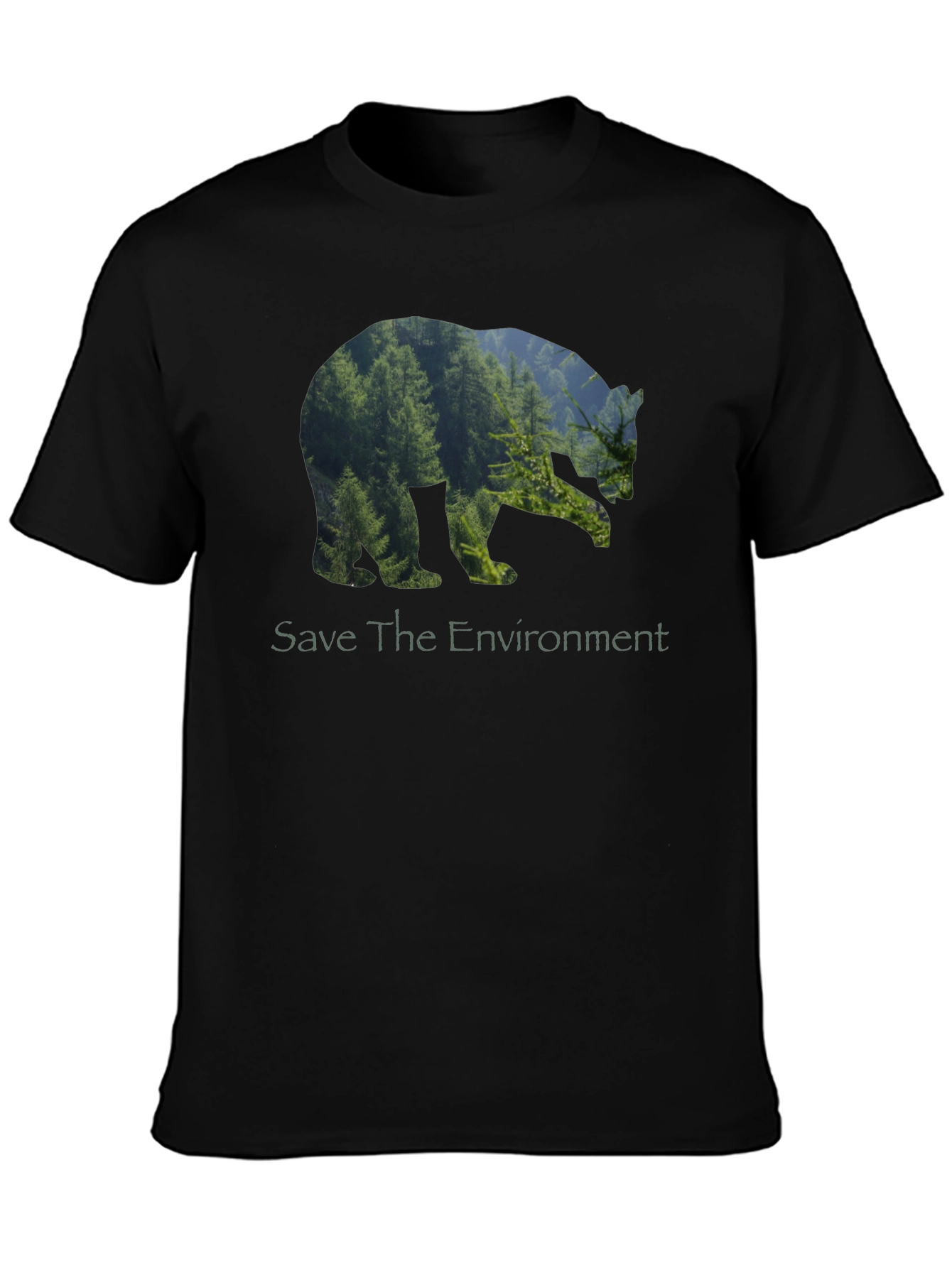 Eco Bear Black T-Shirt - Save the Environment