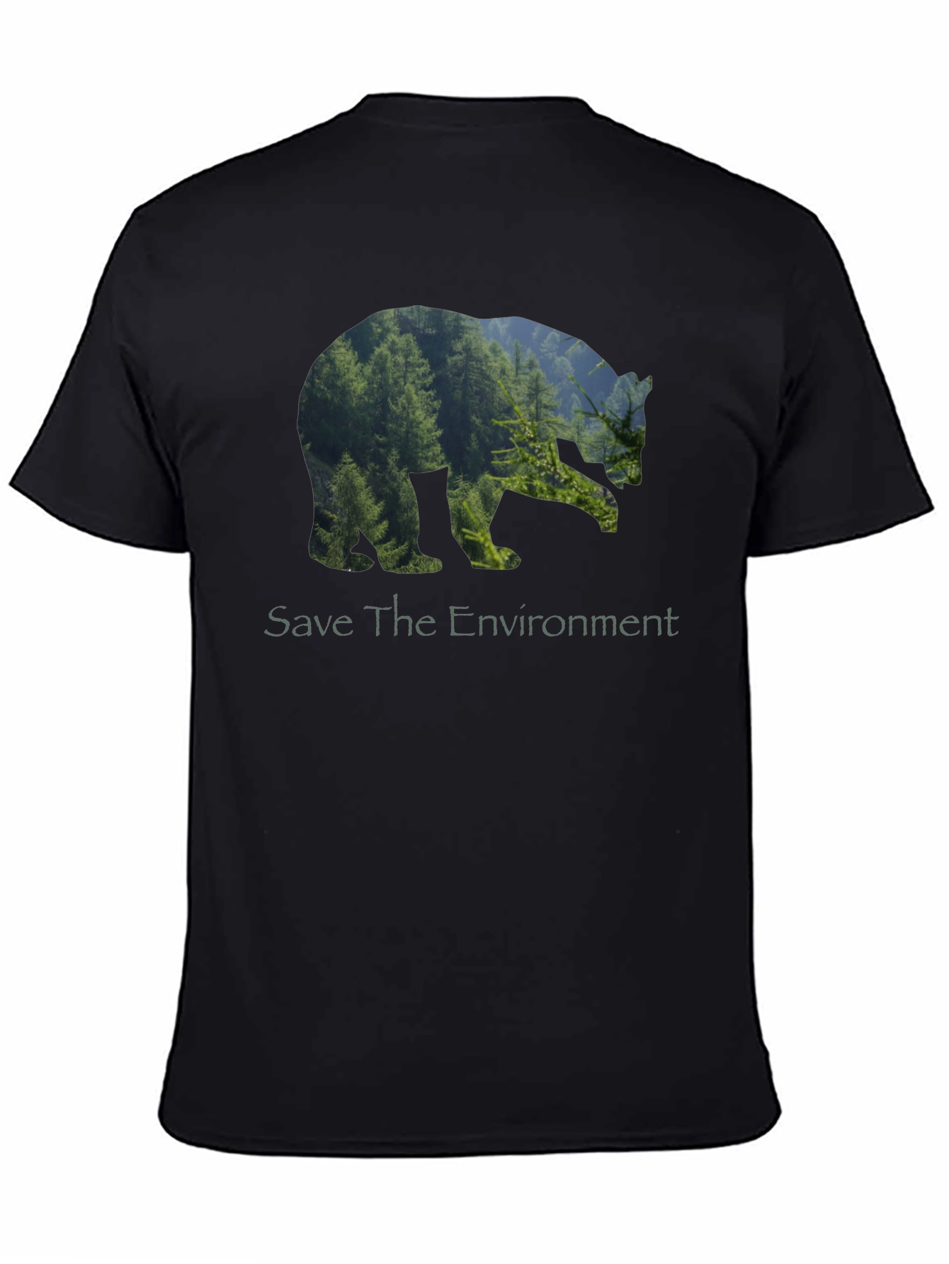 Eco Bear Black T-Shirt - Save the Environment