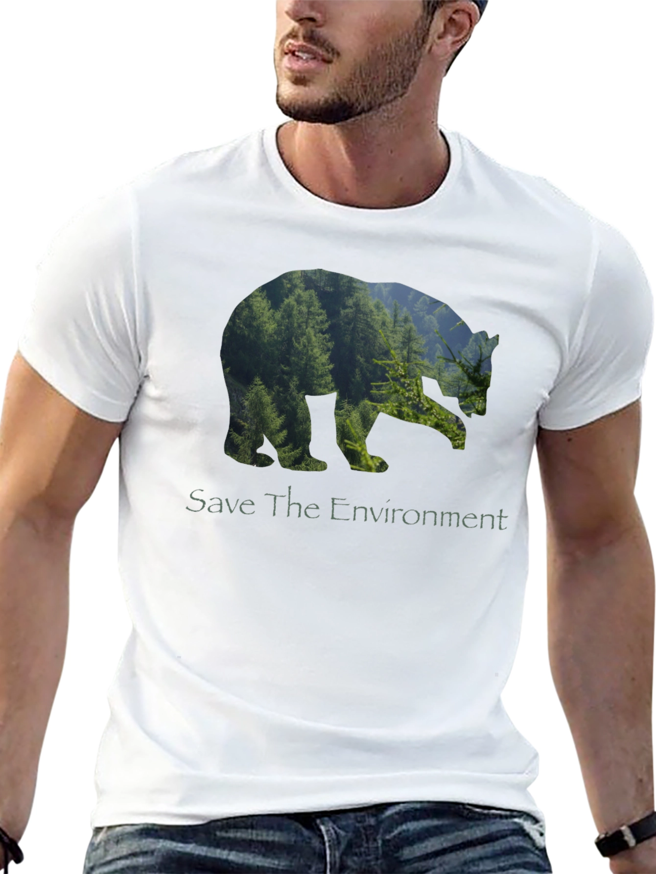 Eco Bear Black T-Shirt - Save the Environment