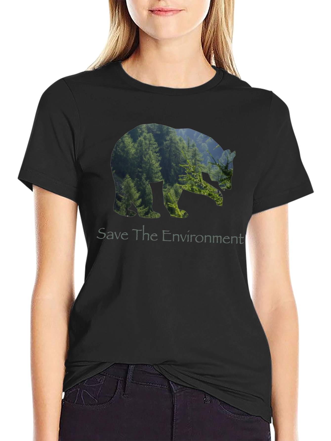 Eco Bear Black T-Shirt - Save the Environment