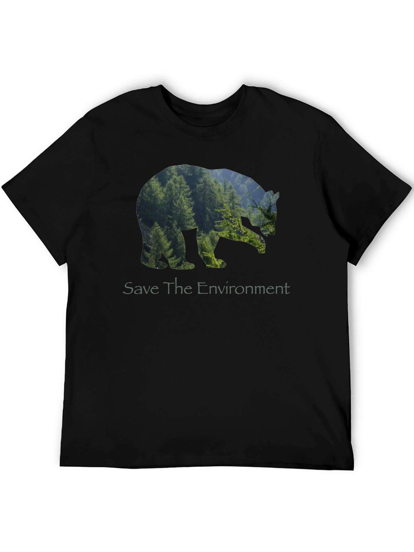 Eco Bear Black T-Shirt - Save the Environment