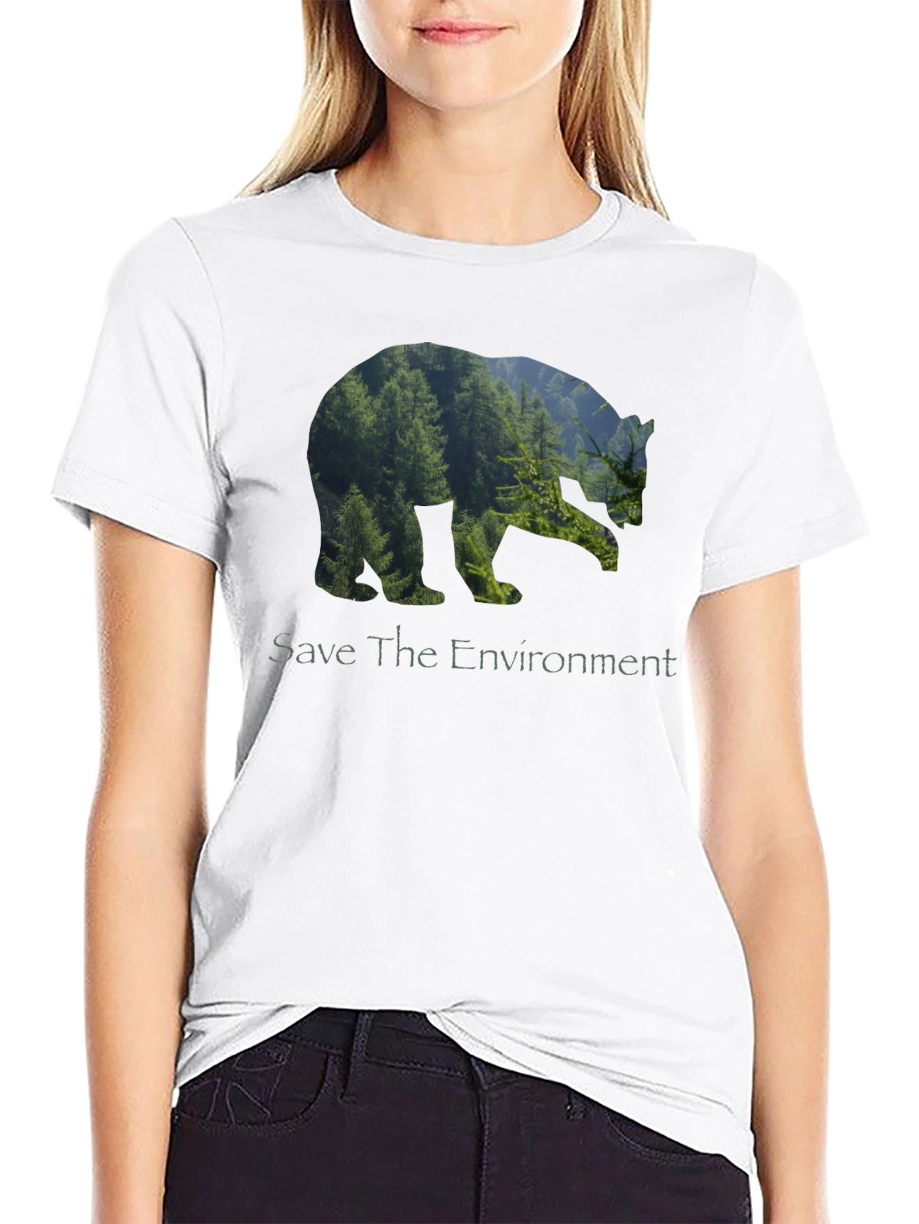Eco Bear Black T-Shirt - Save the Environment