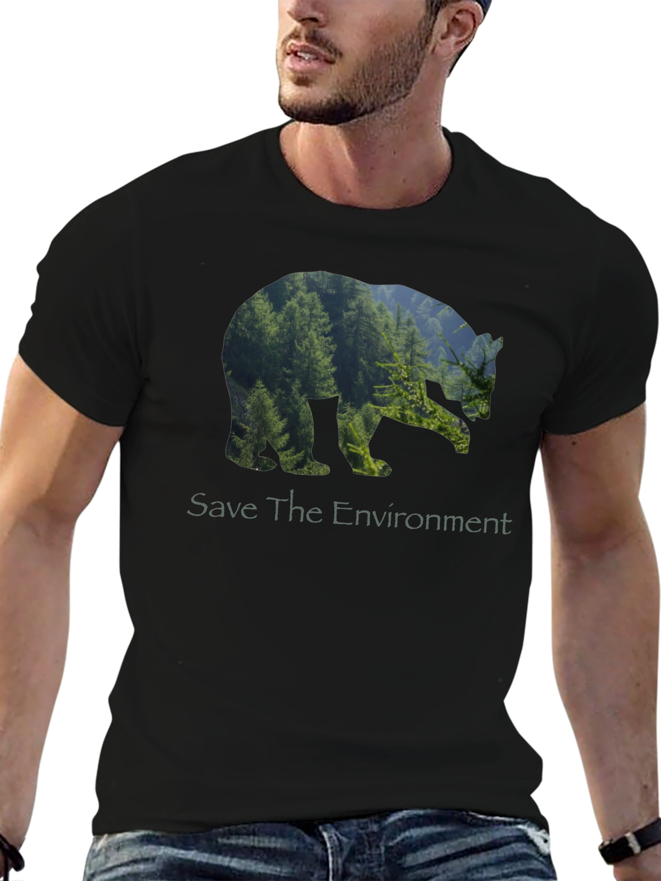 Eco Bear Black T-Shirt - Save the Environment