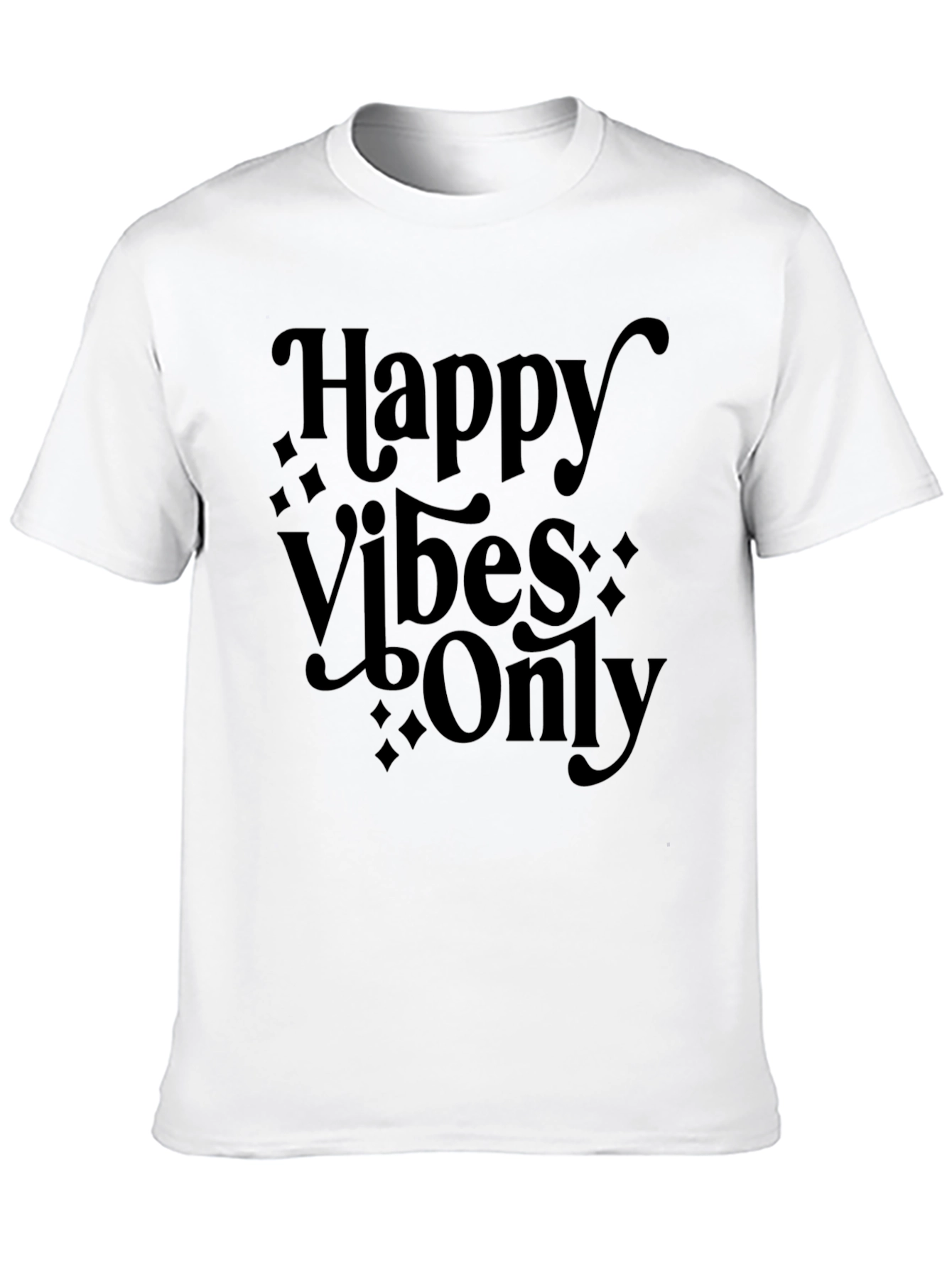 Happy Vibes Only Black Graphic Tee