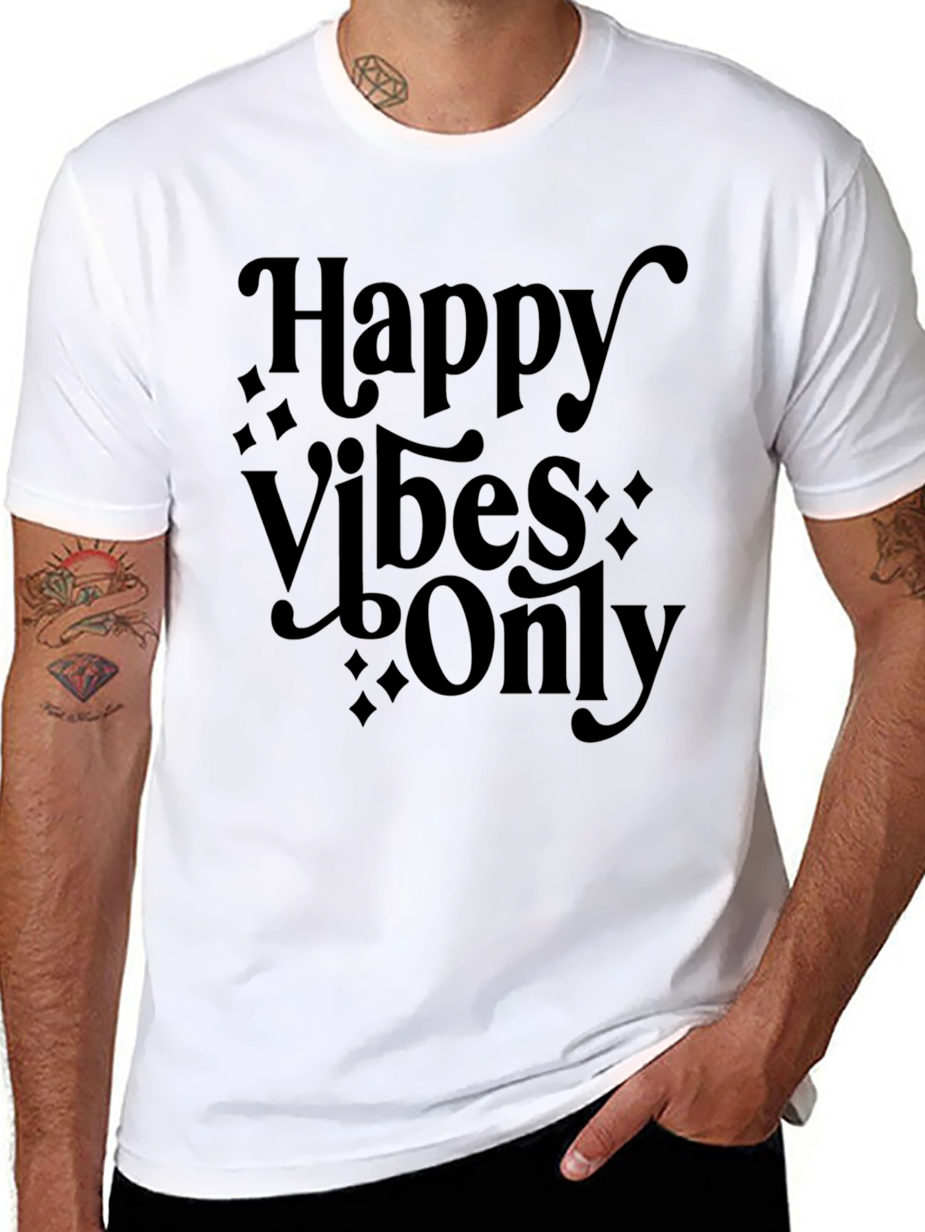 Happy Vibes Only Black Graphic Tee