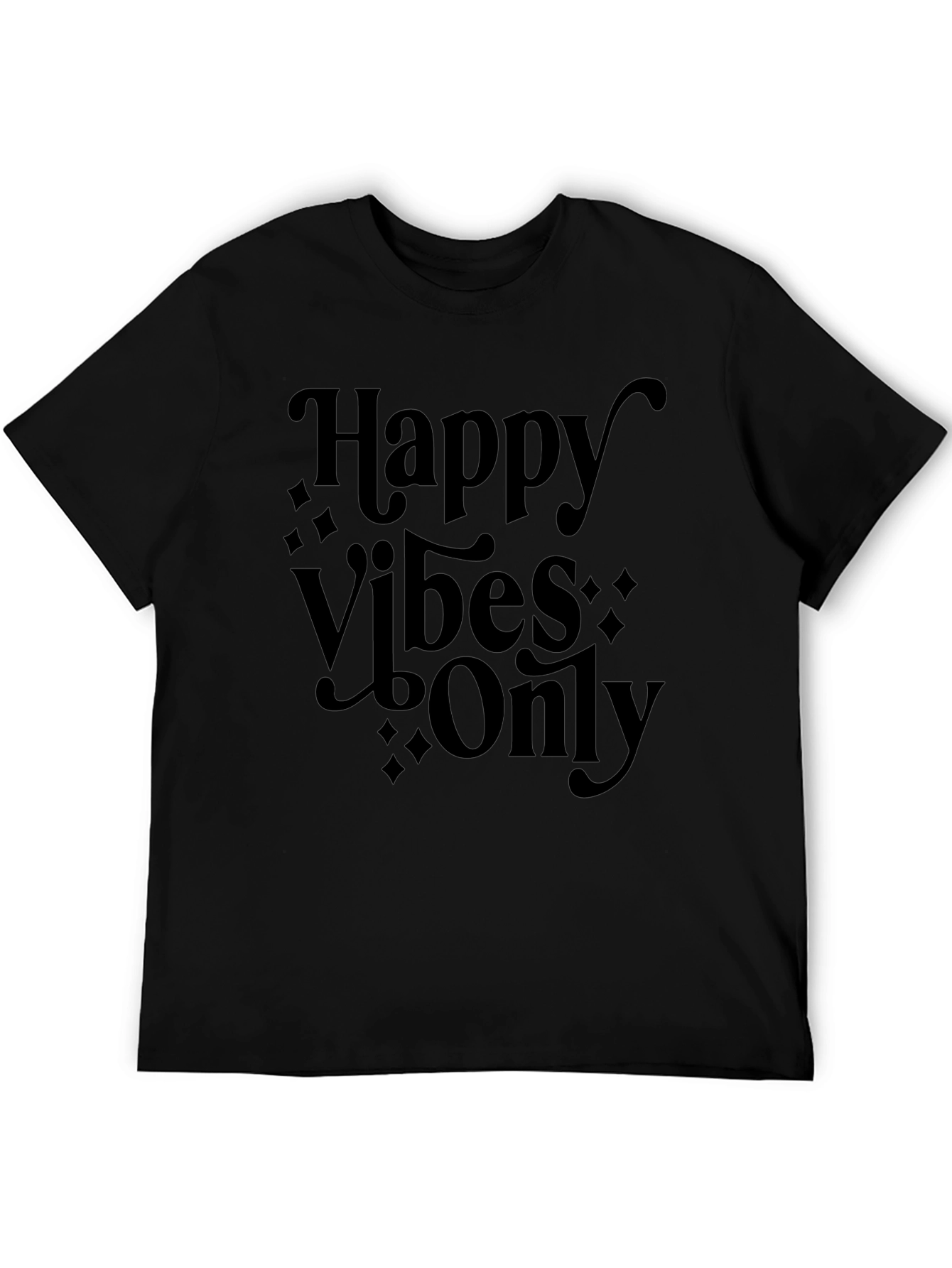 Happy Vibes Only Black Graphic Tee