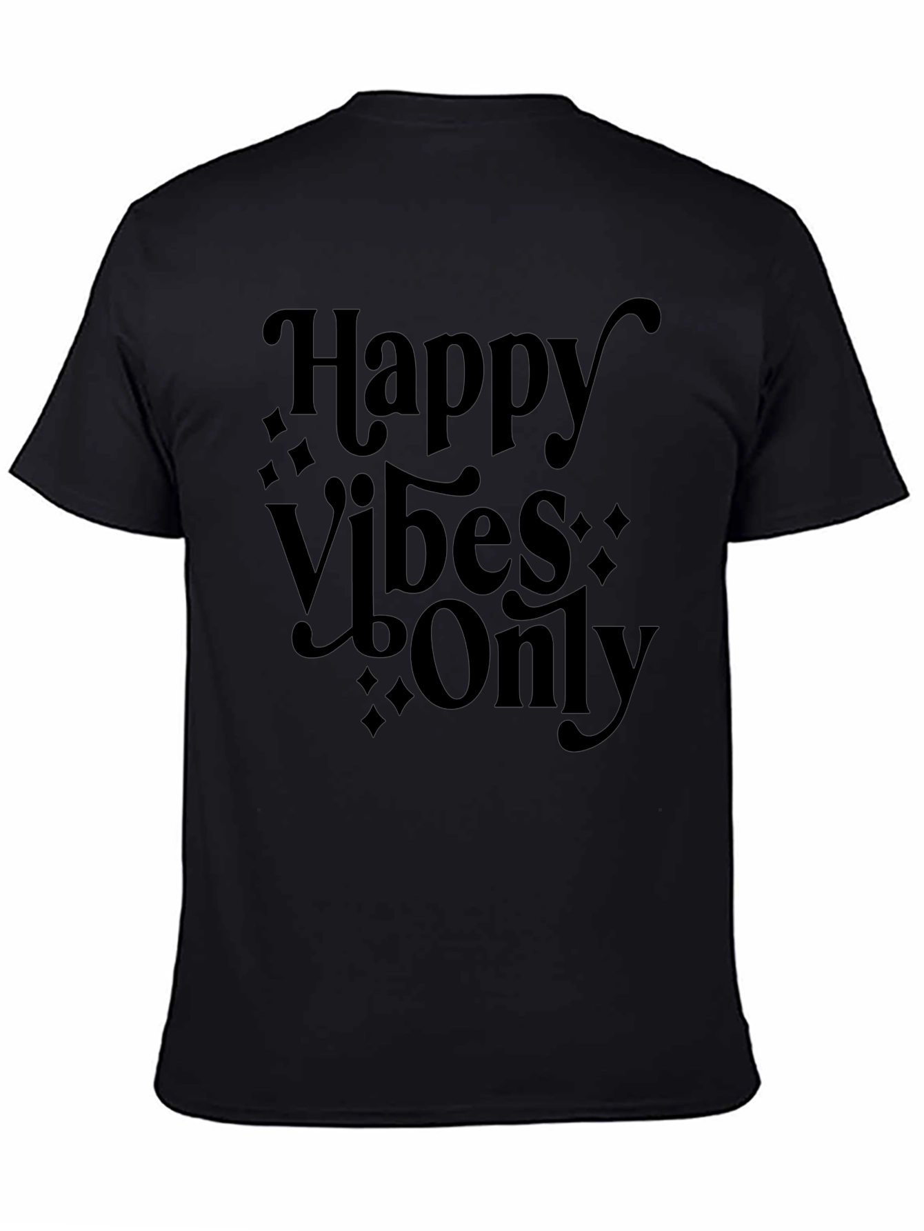 Happy Vibes Only Black Graphic Tee