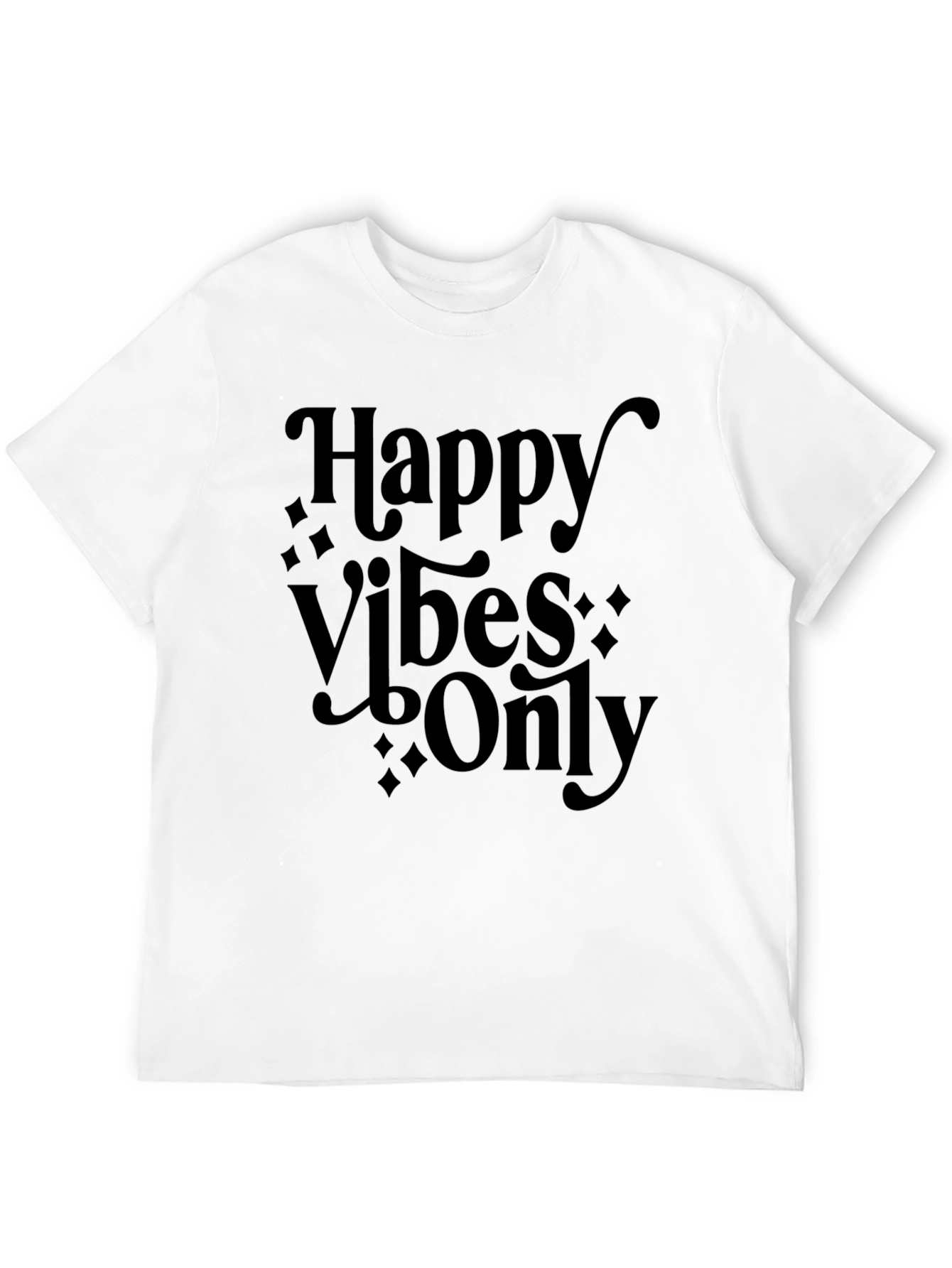 Happy Vibes Only Black Graphic Tee