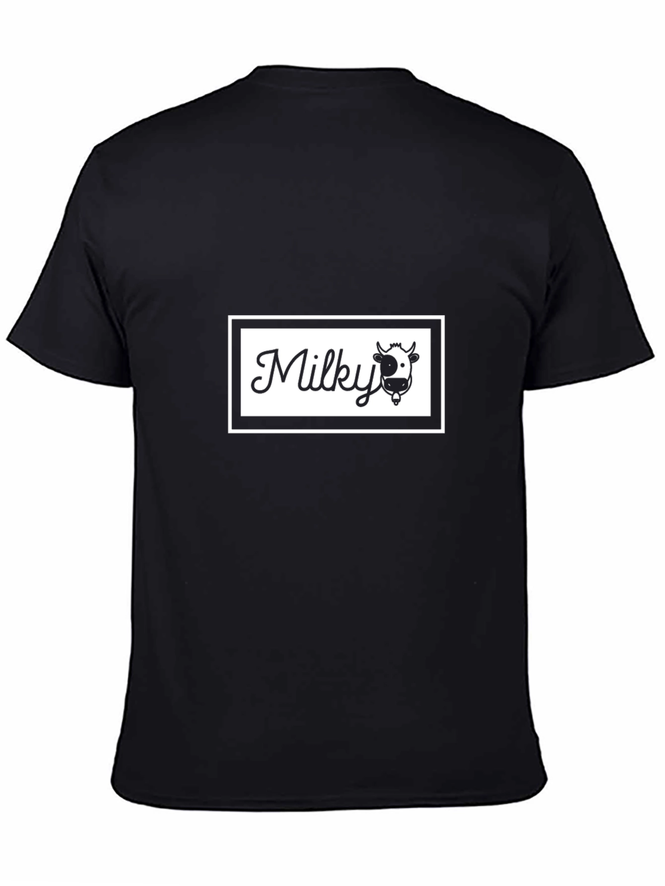 Black T-Shirt - Milky Cow Graphic