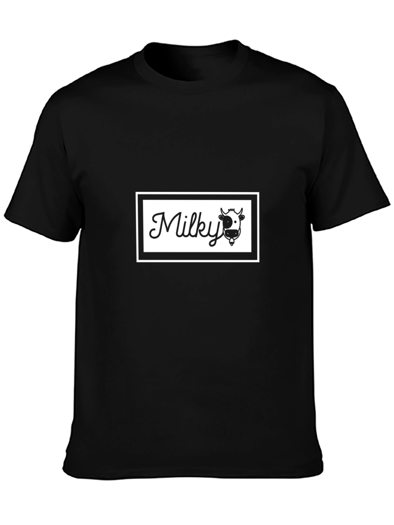Black T-Shirt - Milky Cow Graphic