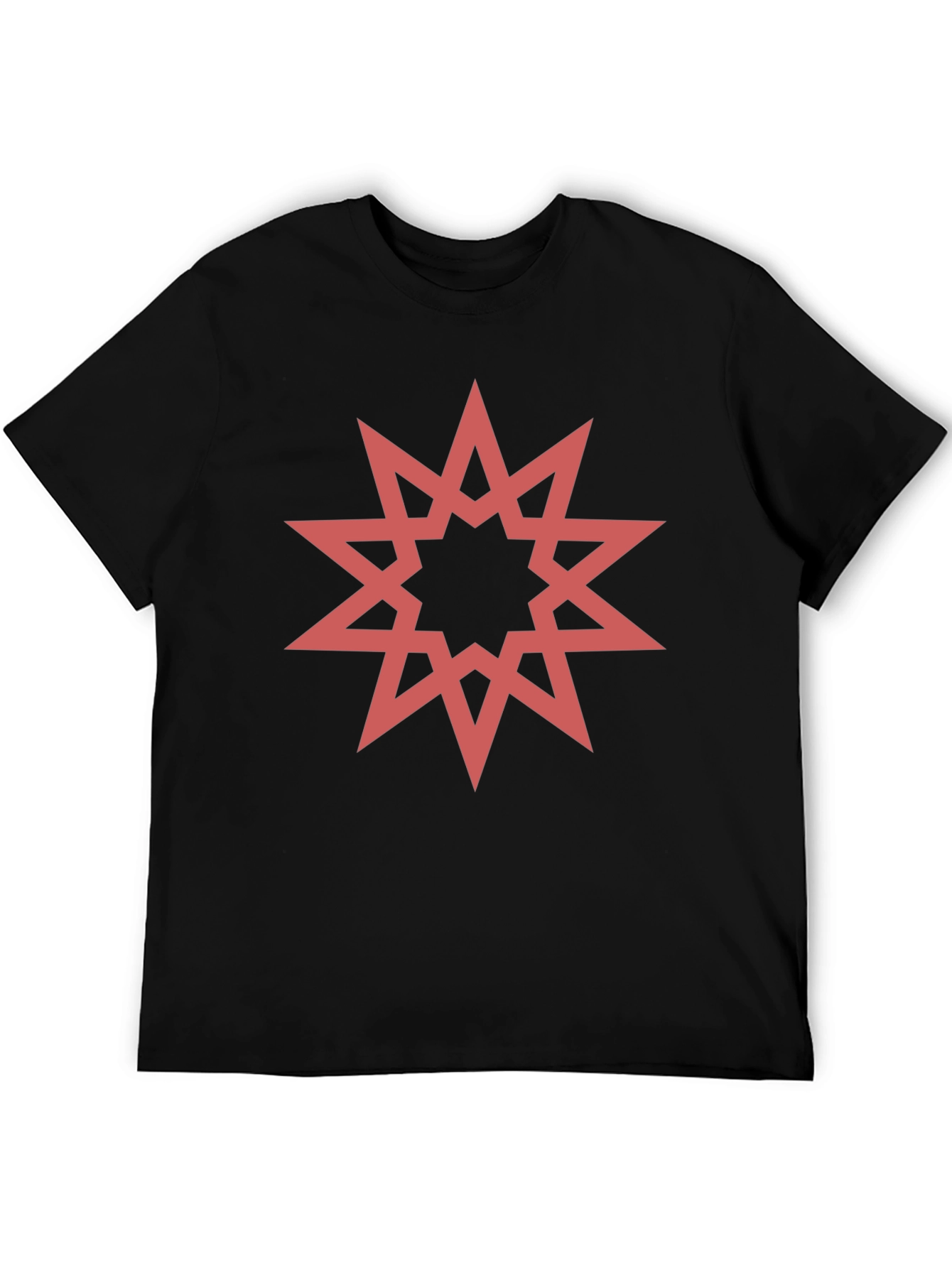 Geometric Star Graphic Black T-Shirt