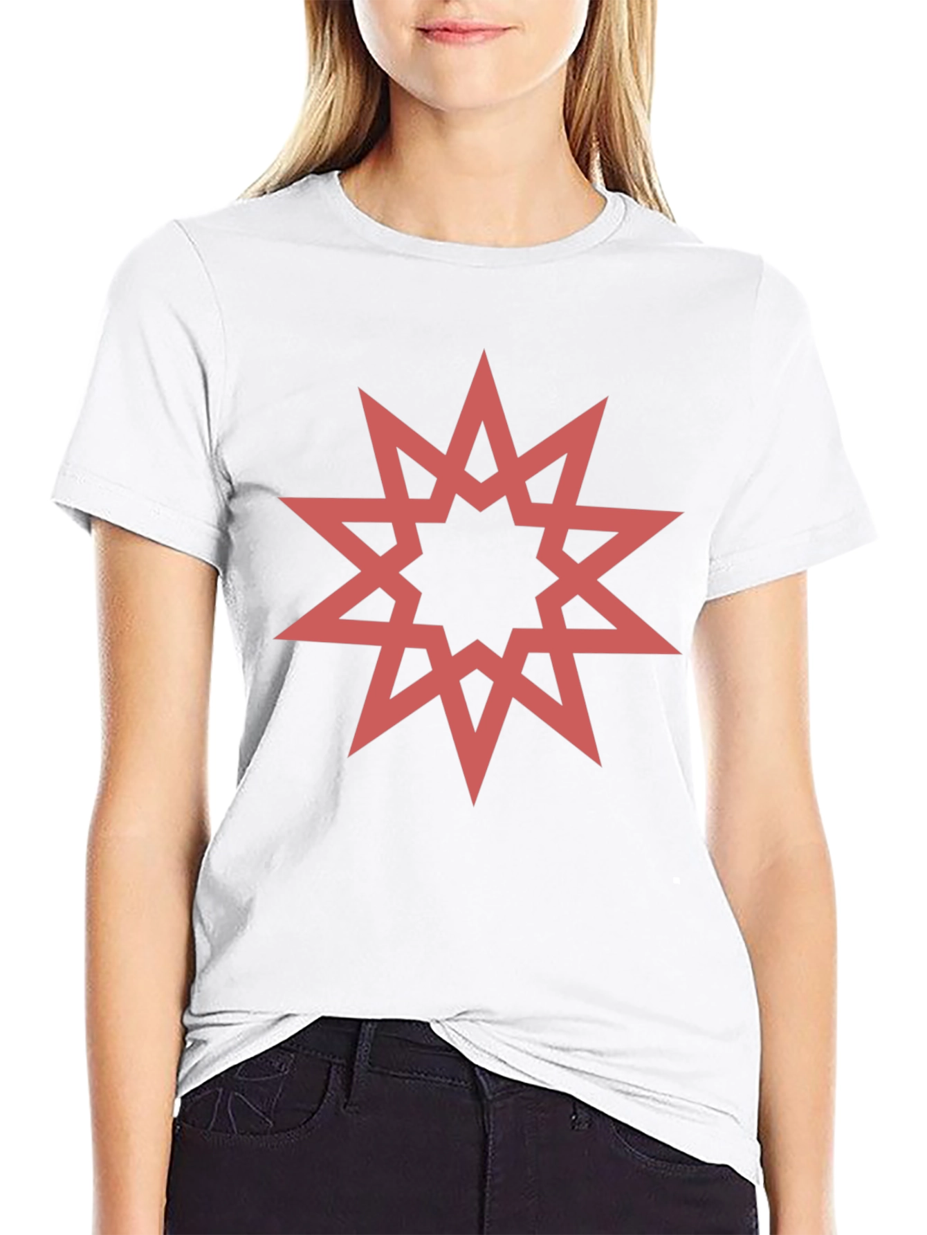 Geometric Star Graphic Black T-Shirt