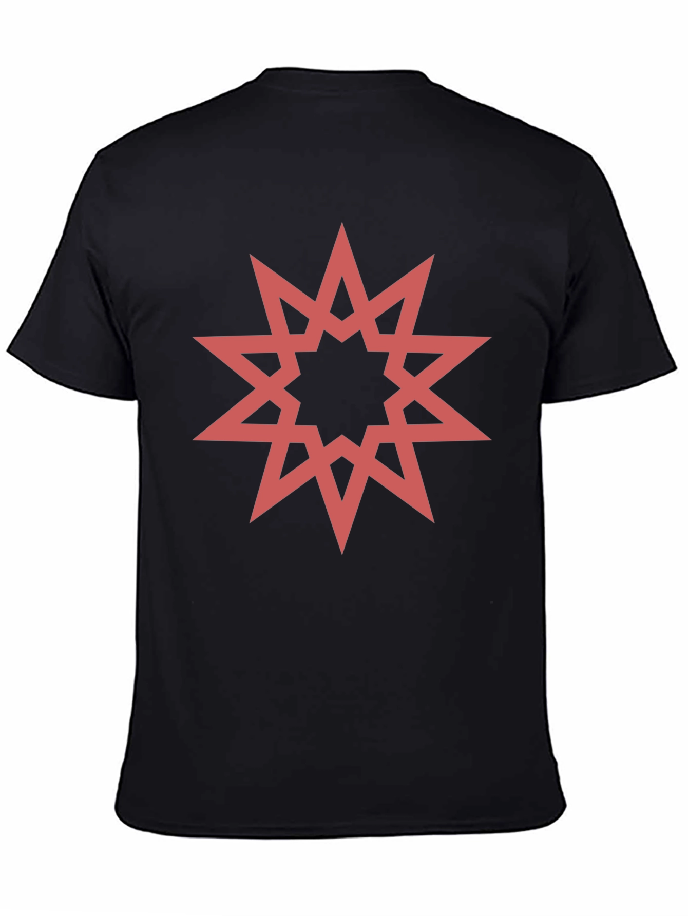 Geometric Star Graphic Black T-Shirt