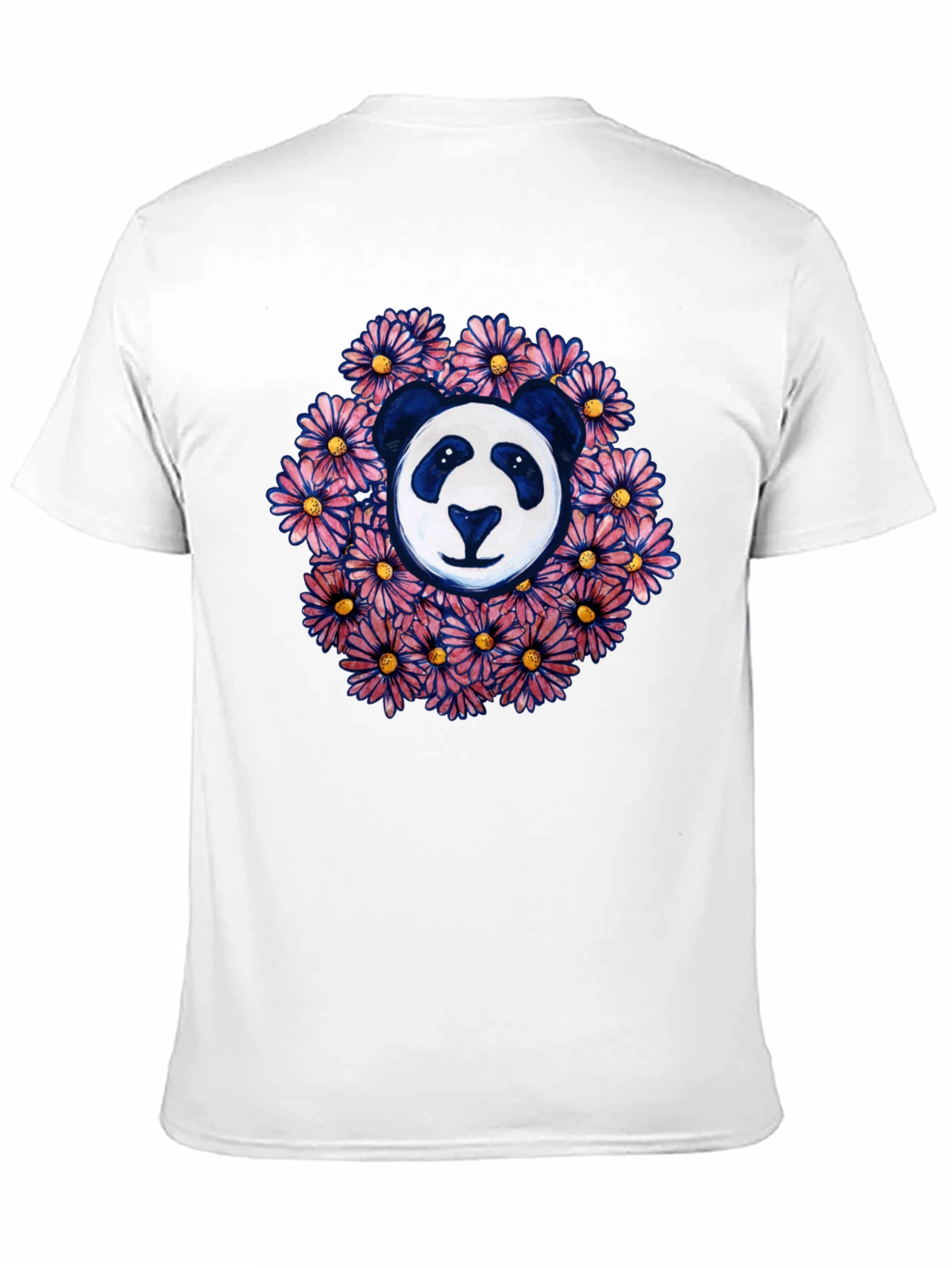 Panda Surrounded by Flowers Graphic T-Shirt