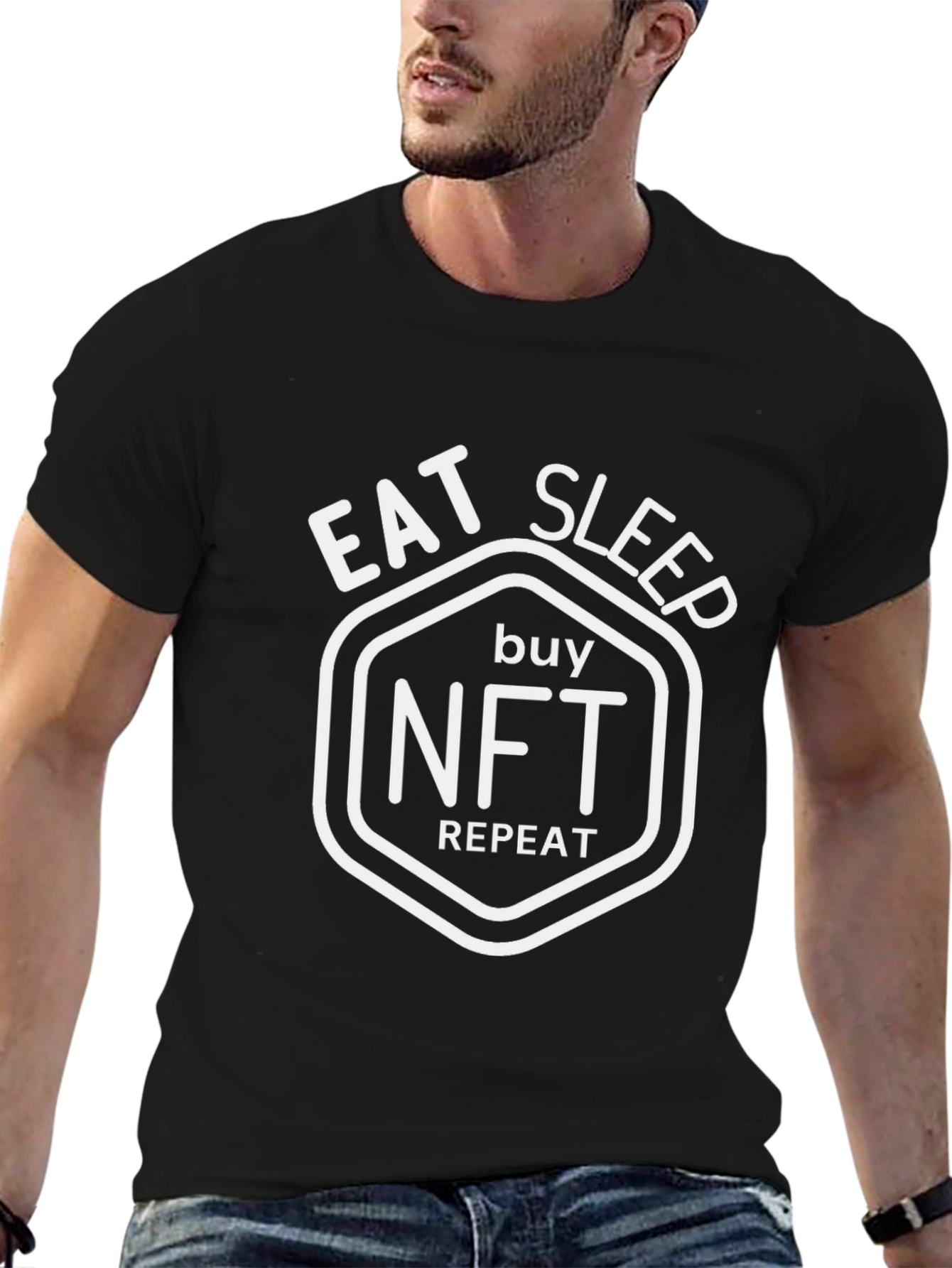 Eat Sleep Buy NFT Repeat Black T-Shirt