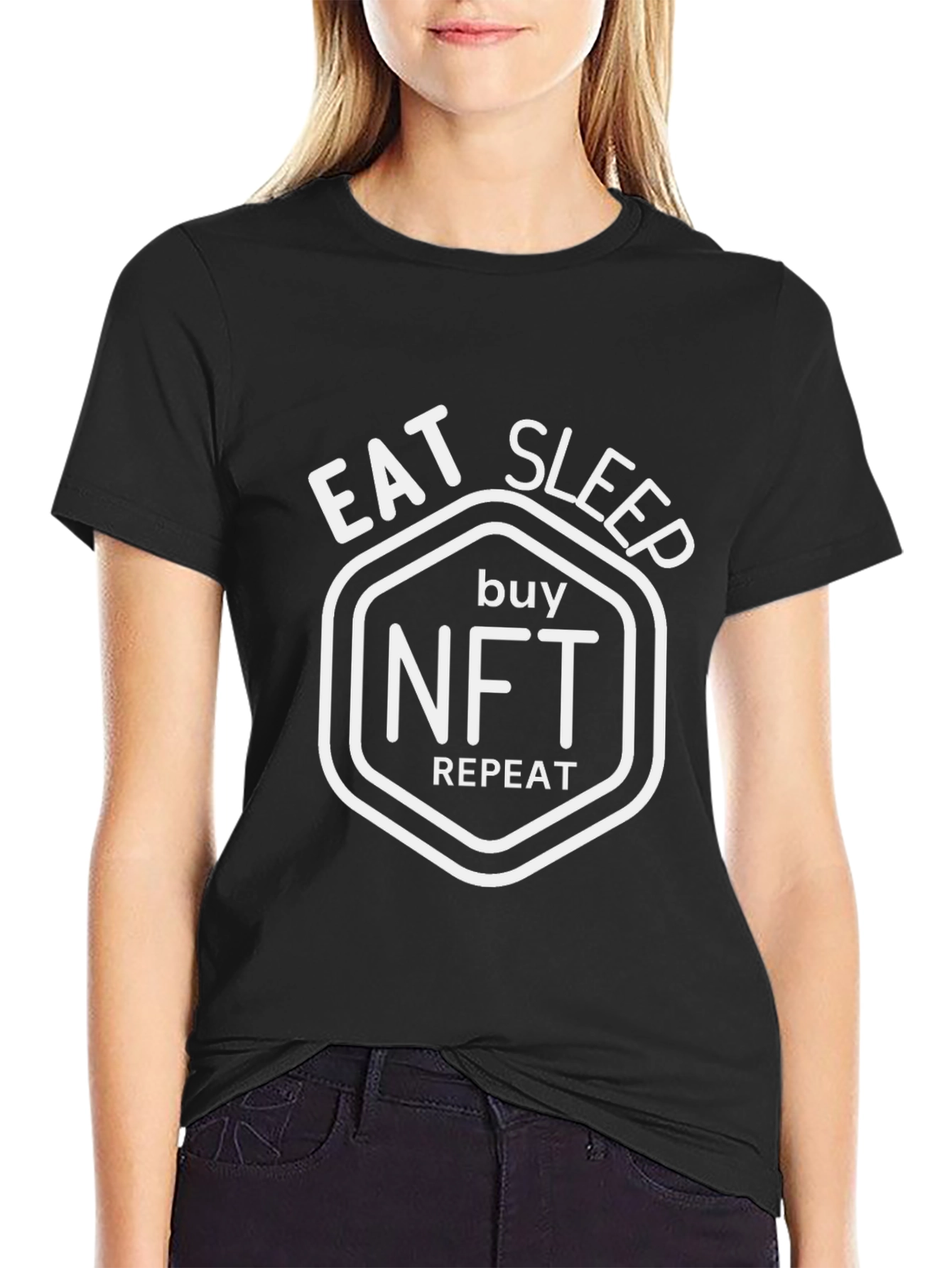 Eat Sleep Buy NFT Repeat Black T-Shirt