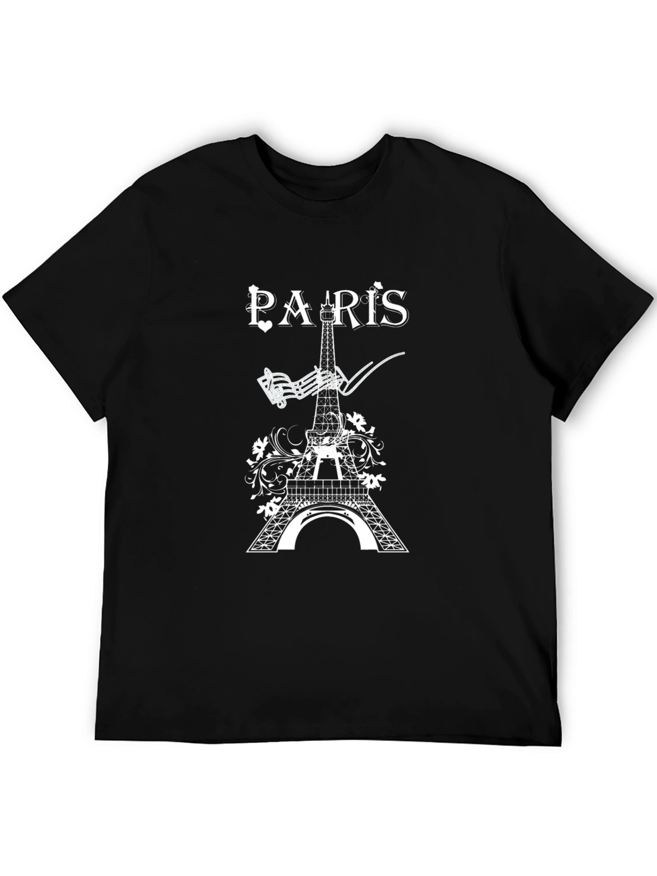 Paris Eiffel Tower Graphic Black T-Shirt