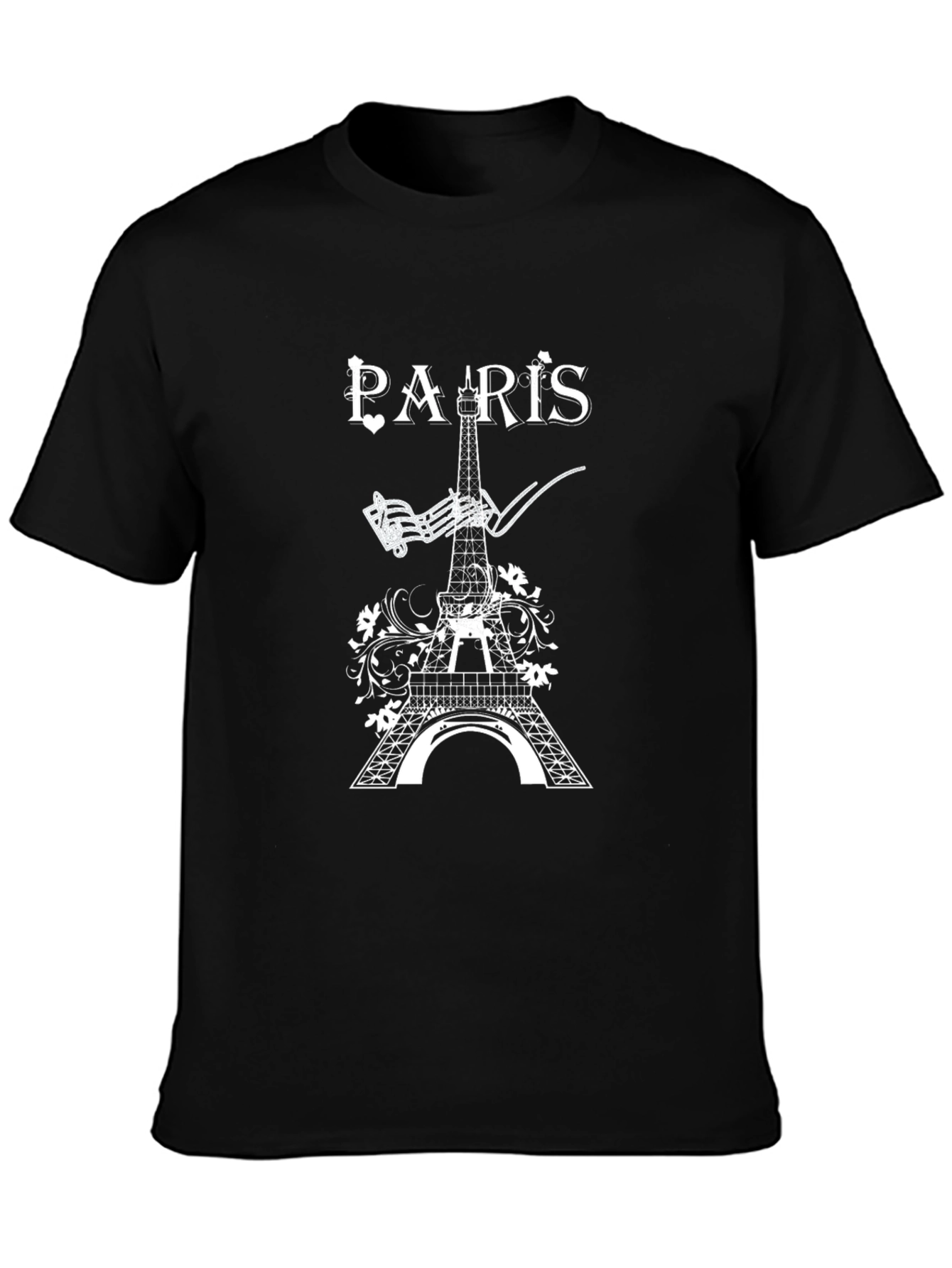 Paris Eiffel Tower Graphic Black T-Shirt