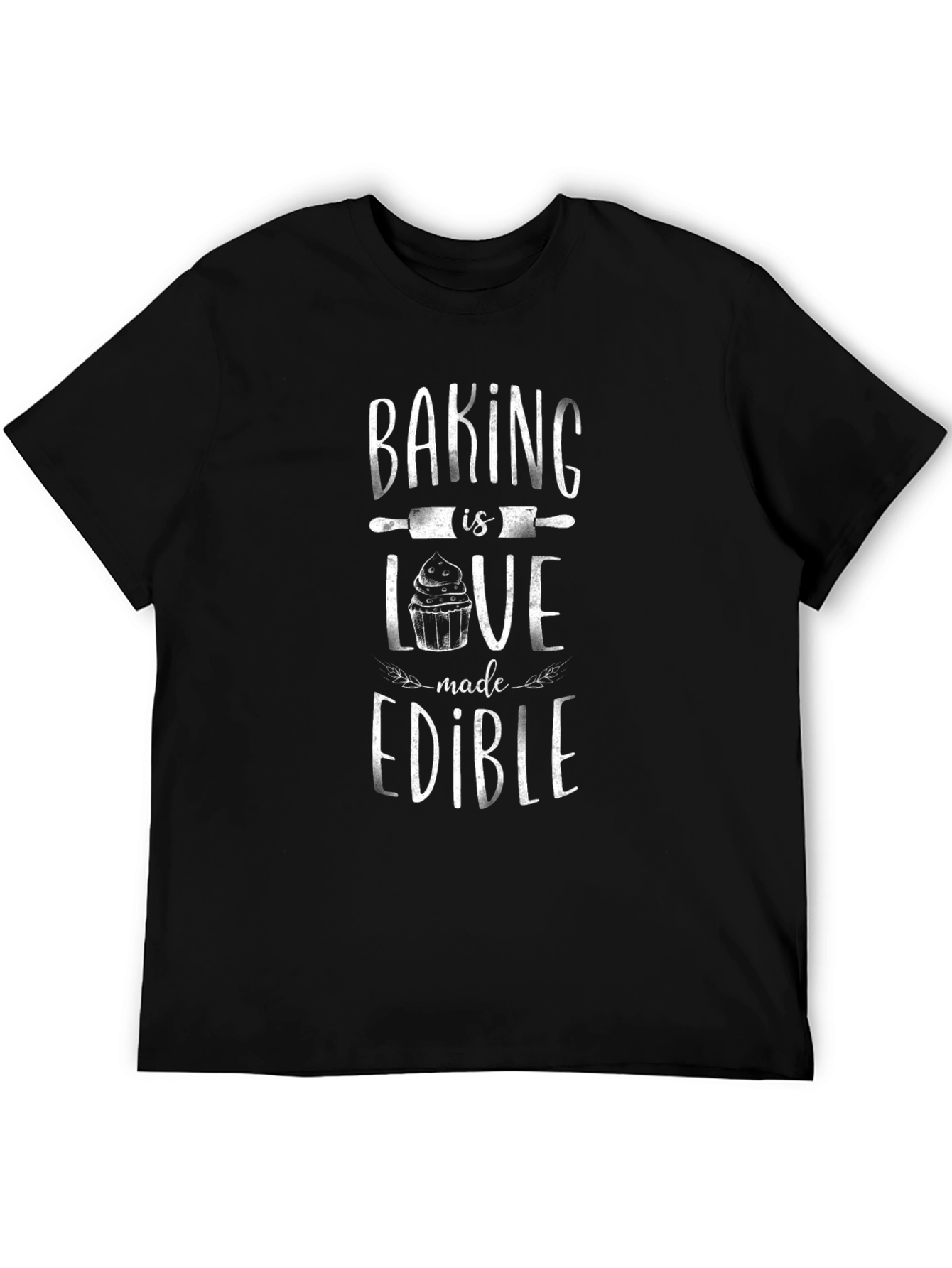 Baking is Love Made Edible Black Graphic Tee
